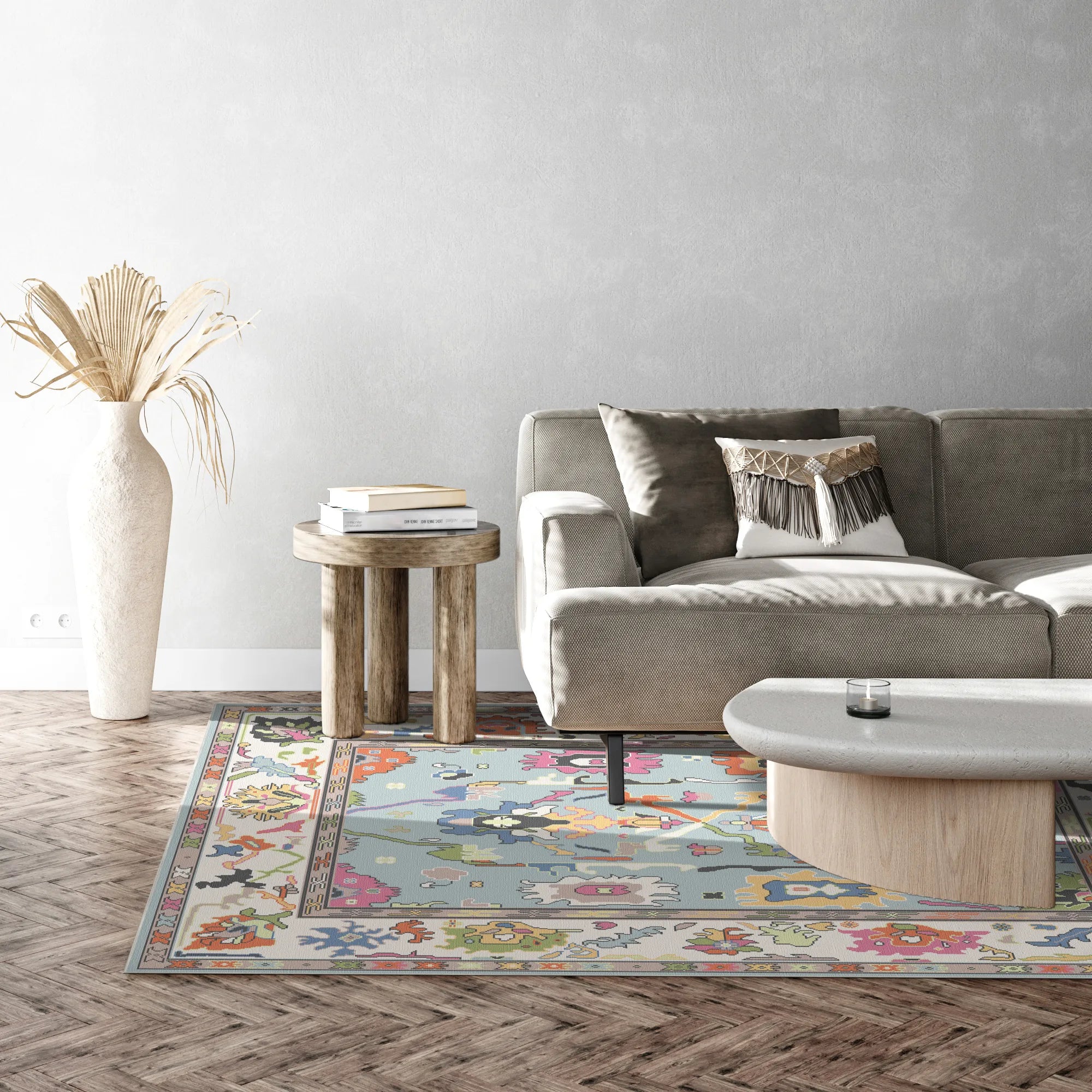 Vora Sky Abstract Folk Rug