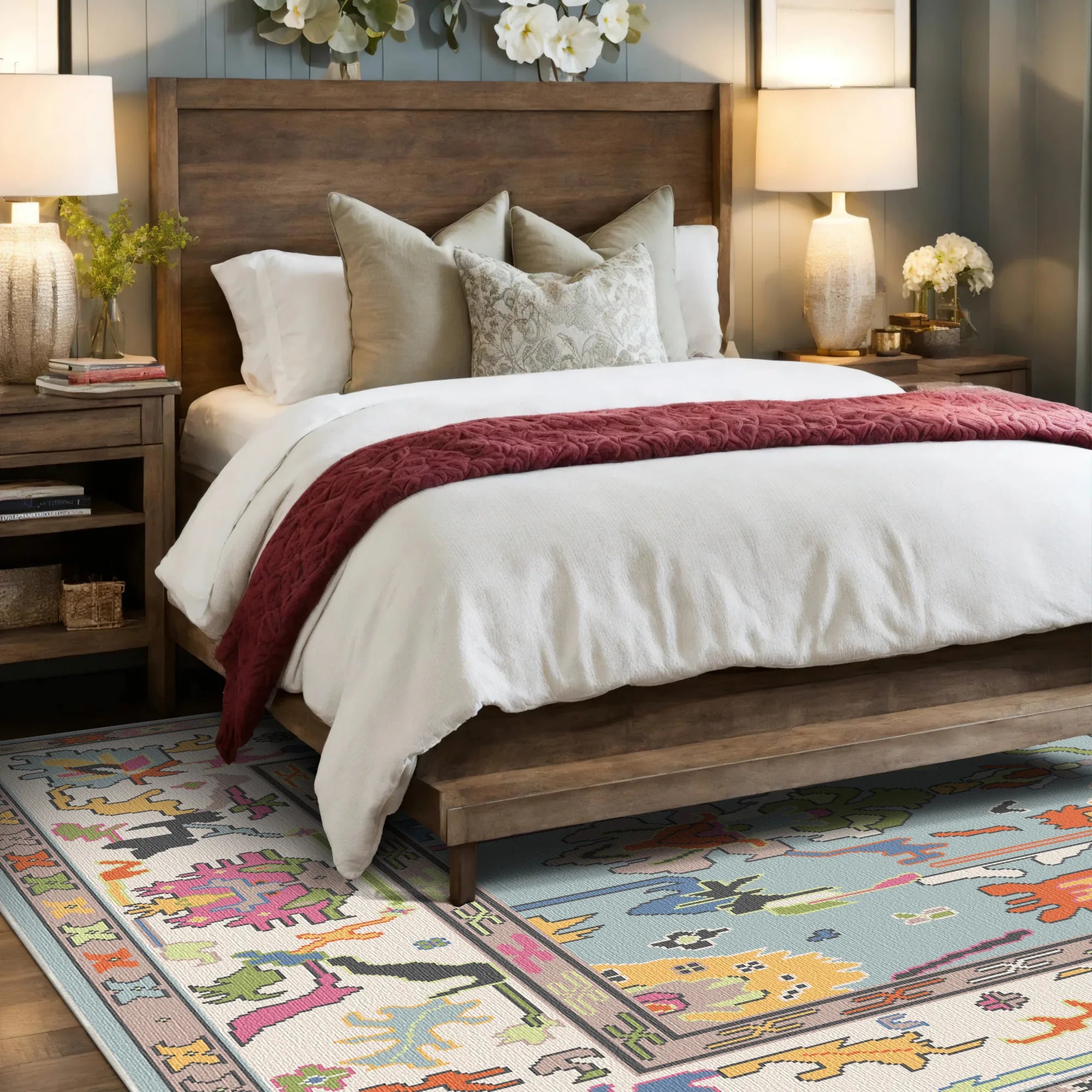 Vora Sky Abstract Folk Rug
