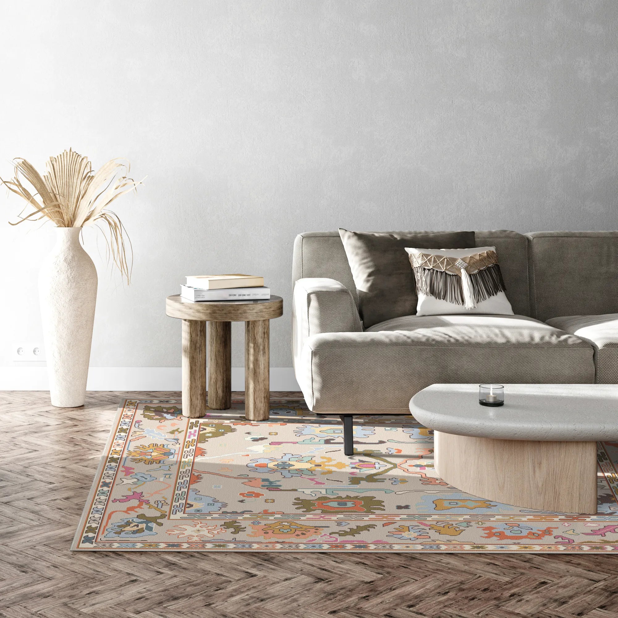 Vora Mink Abstract Folk Rug