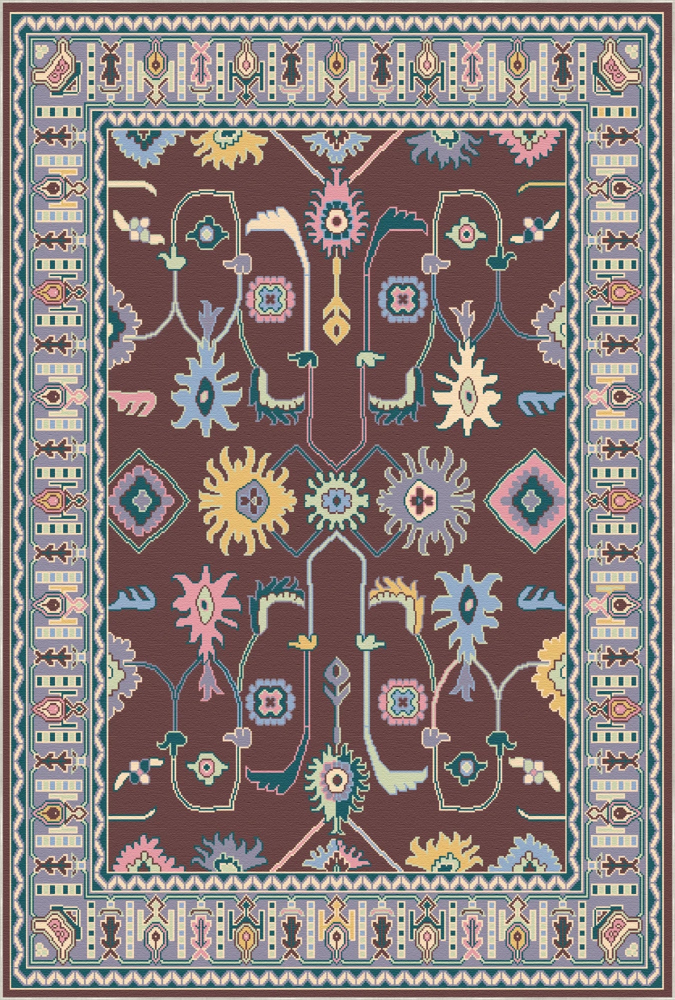 Vortex Plum Mystic Totem Rug