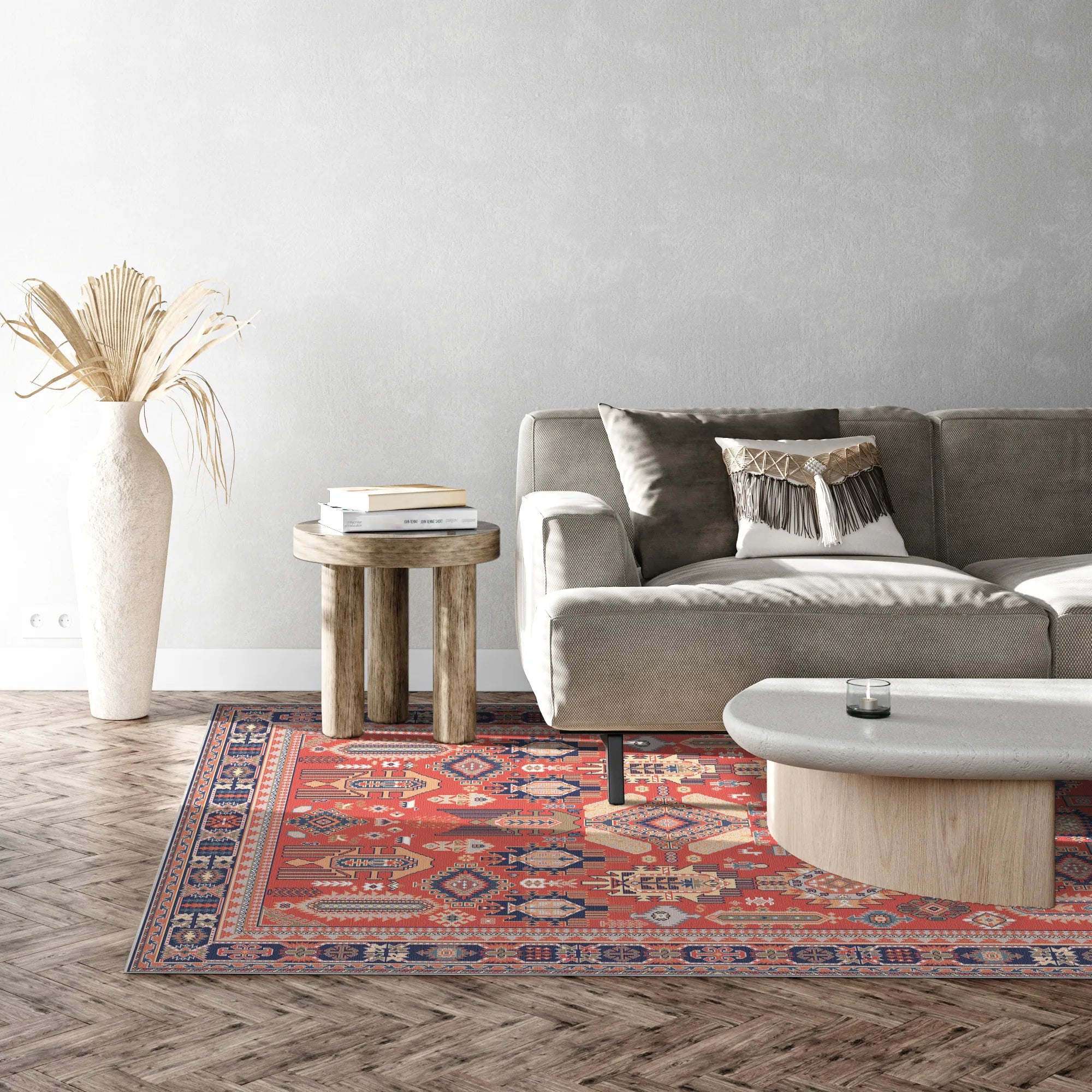 Zora Crimson Fortress Tribal Rug