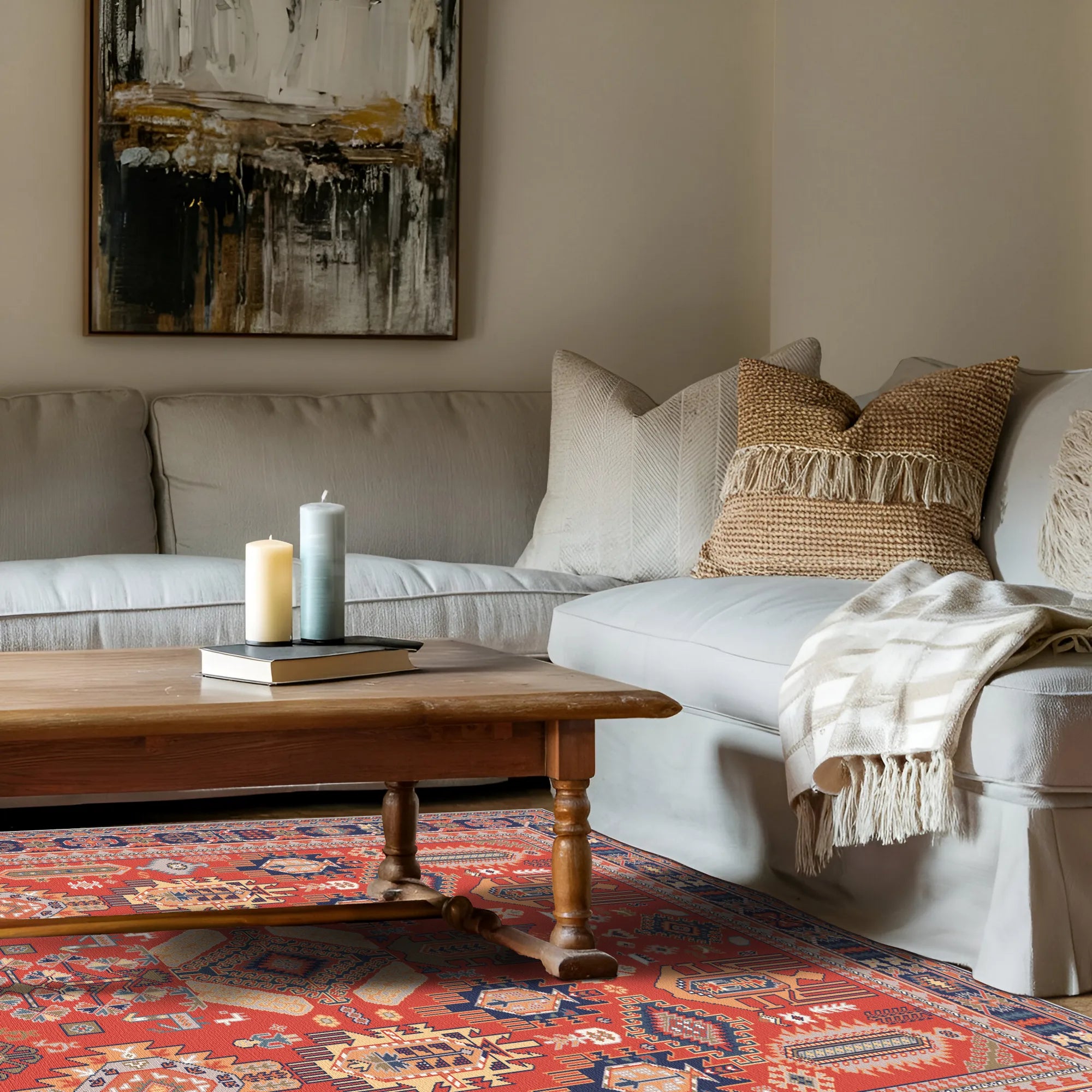 Zora Crimson Fortress Tribal Rug
