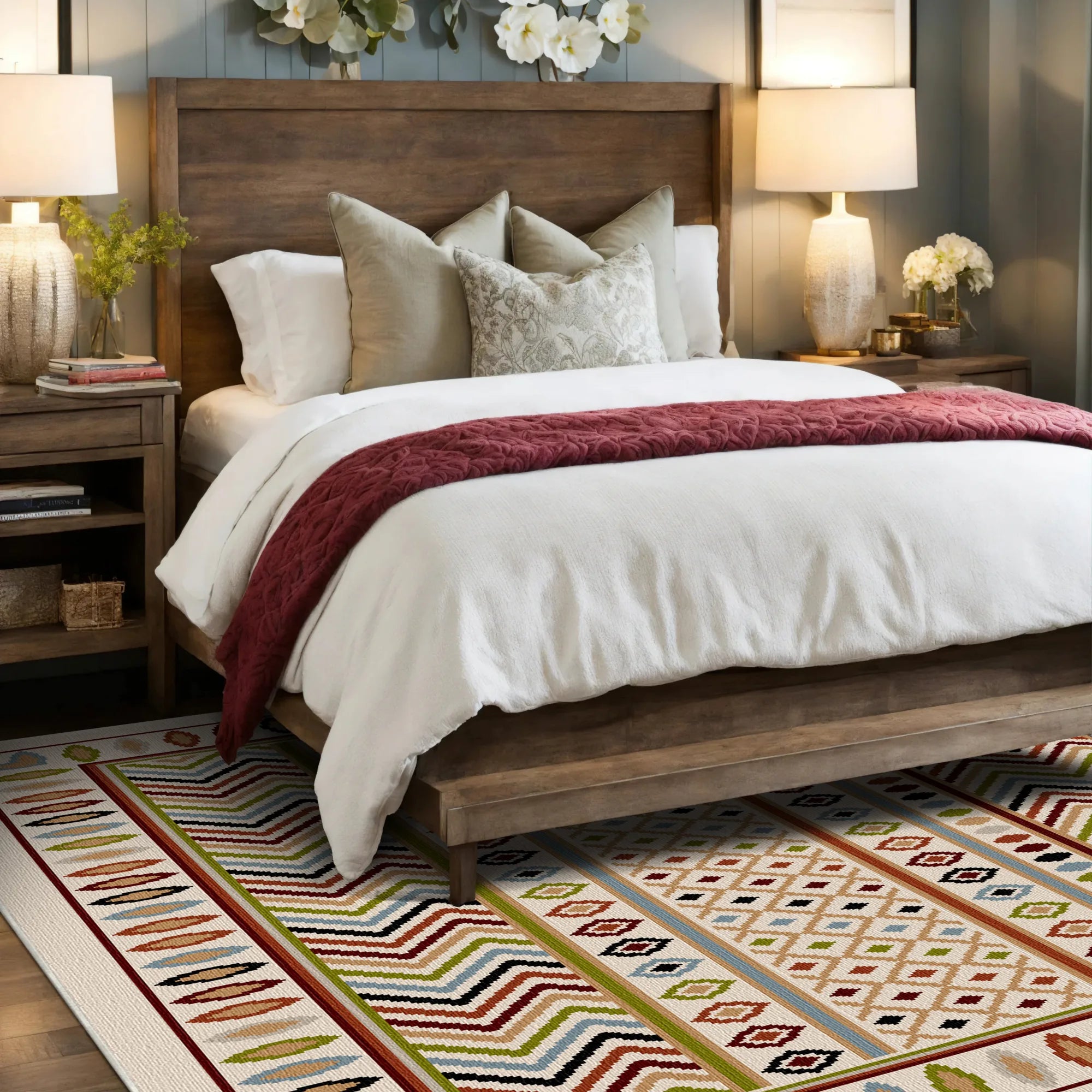 Painted Mesa Geometric Washable Rug