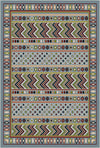 Azure Trail Geometric Washable Rug Blue