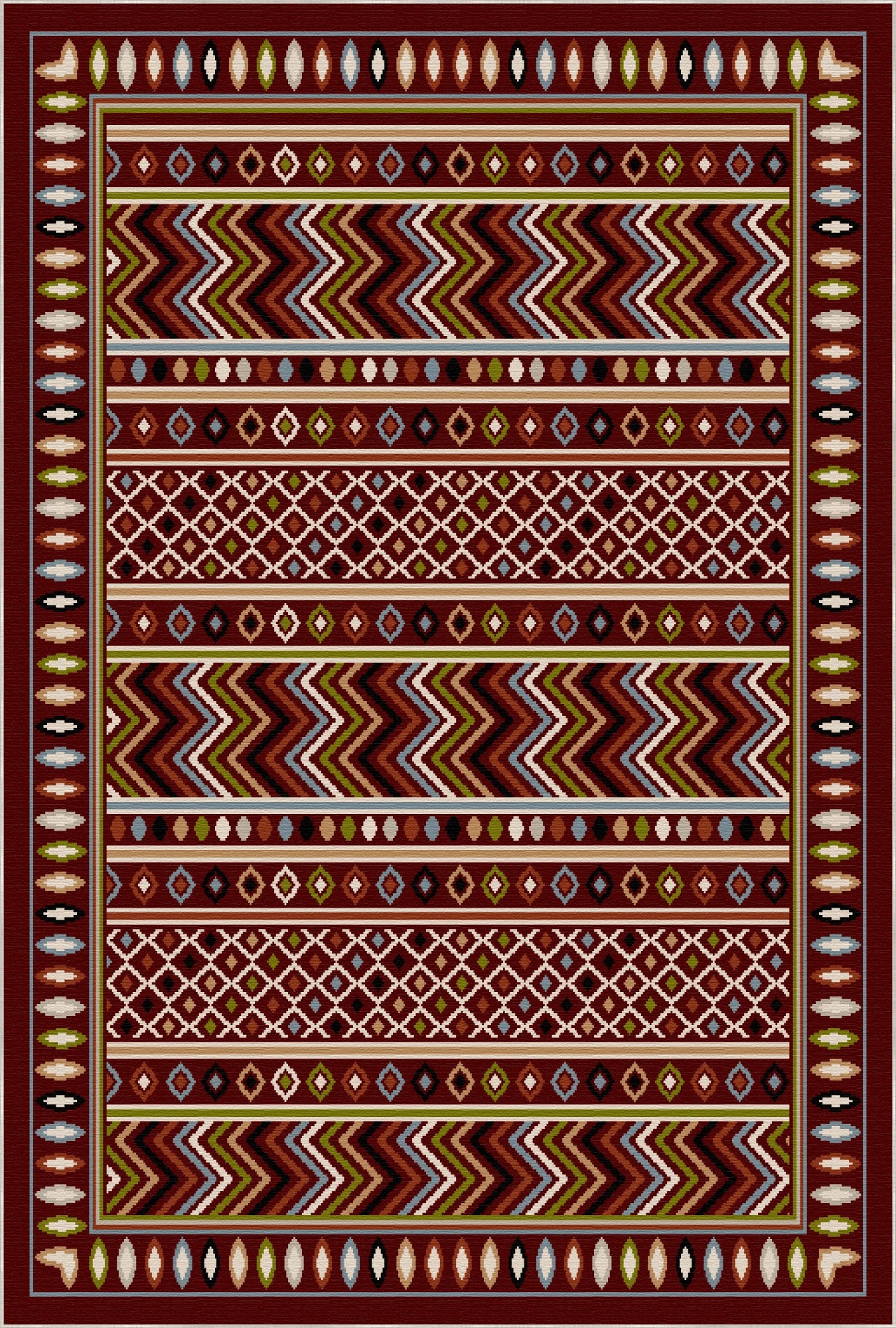 Canyon Clay Geometric Washable Rug