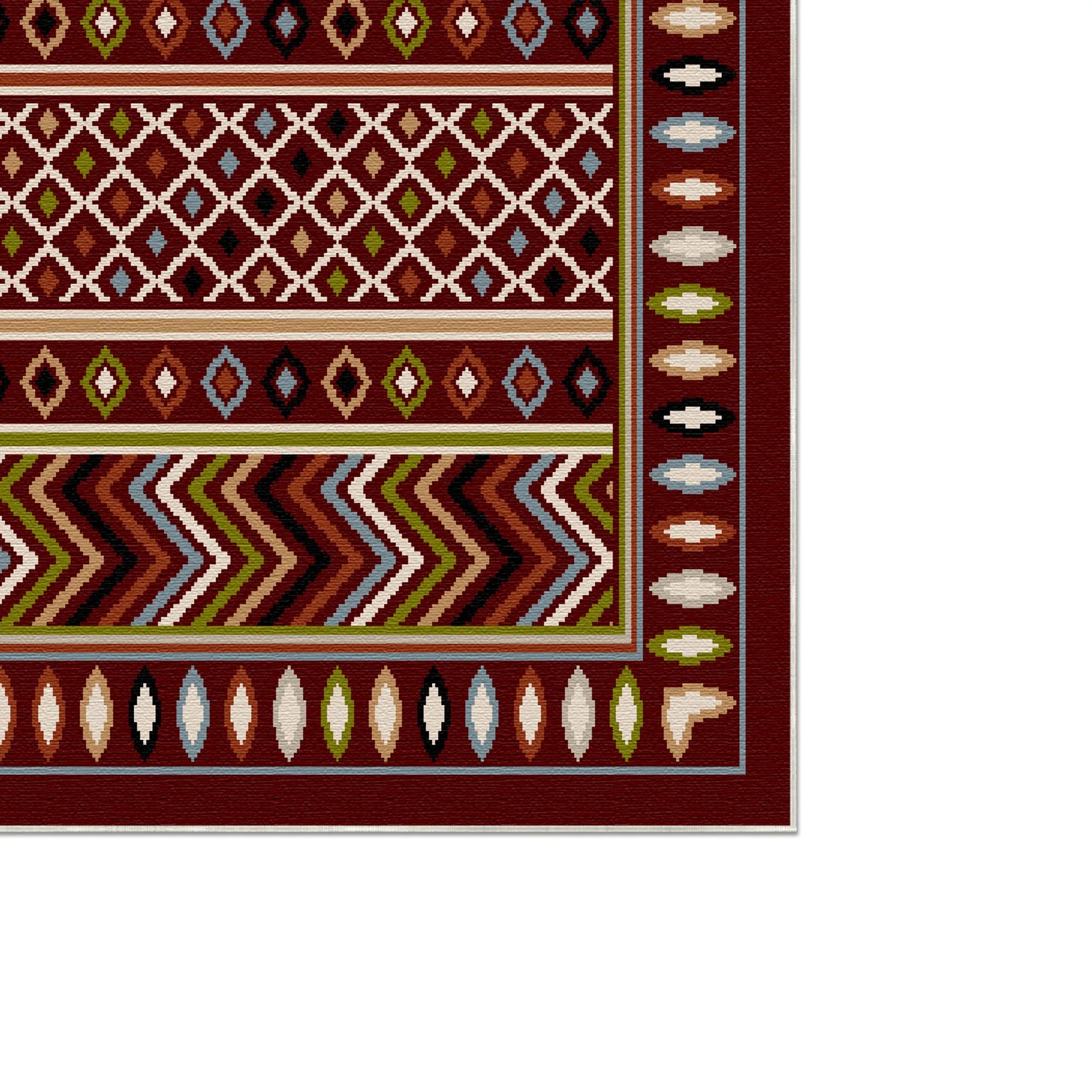 Canyon Clay Geometric Washable Rug