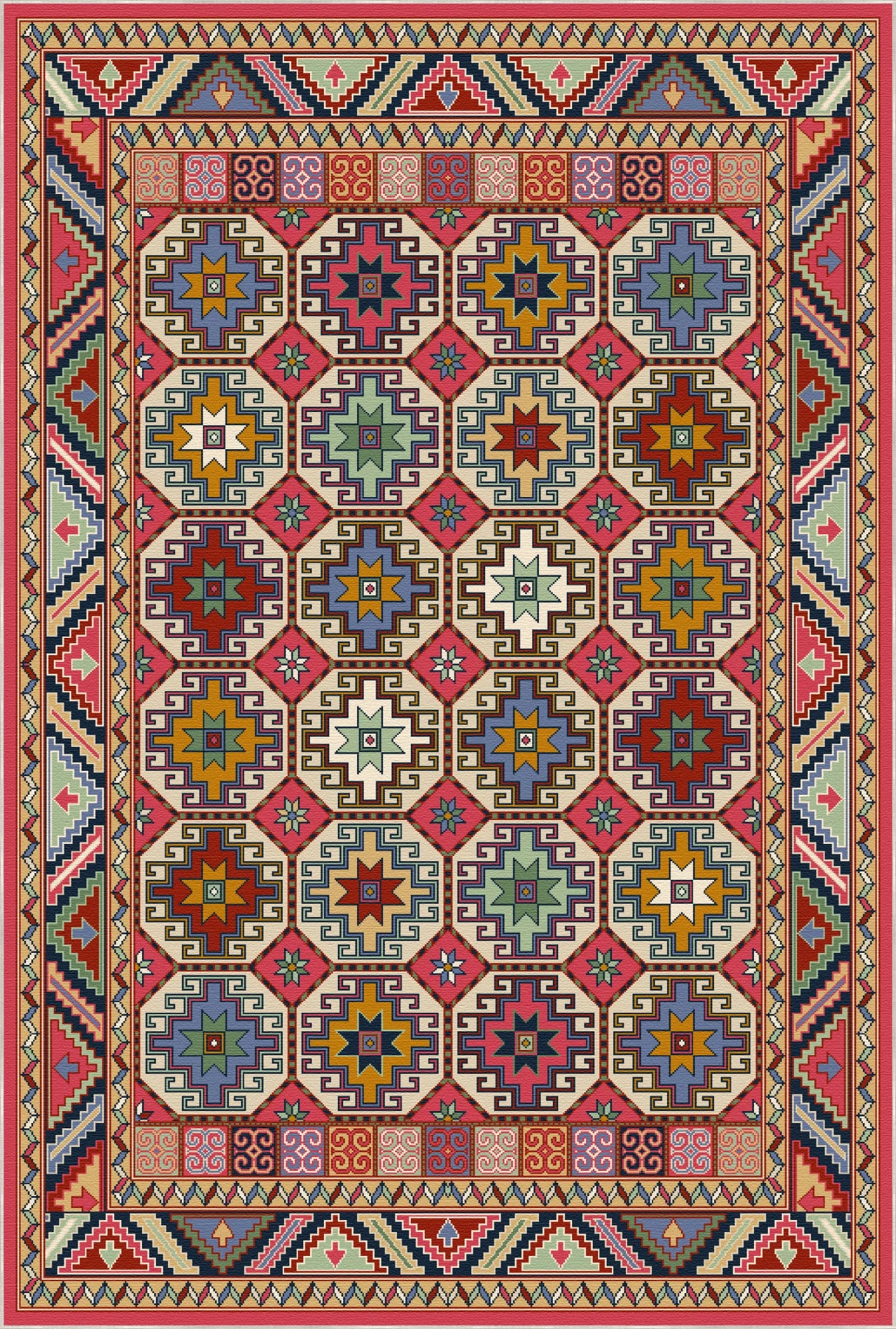 Nova Rose Mosaic Geometric Rug