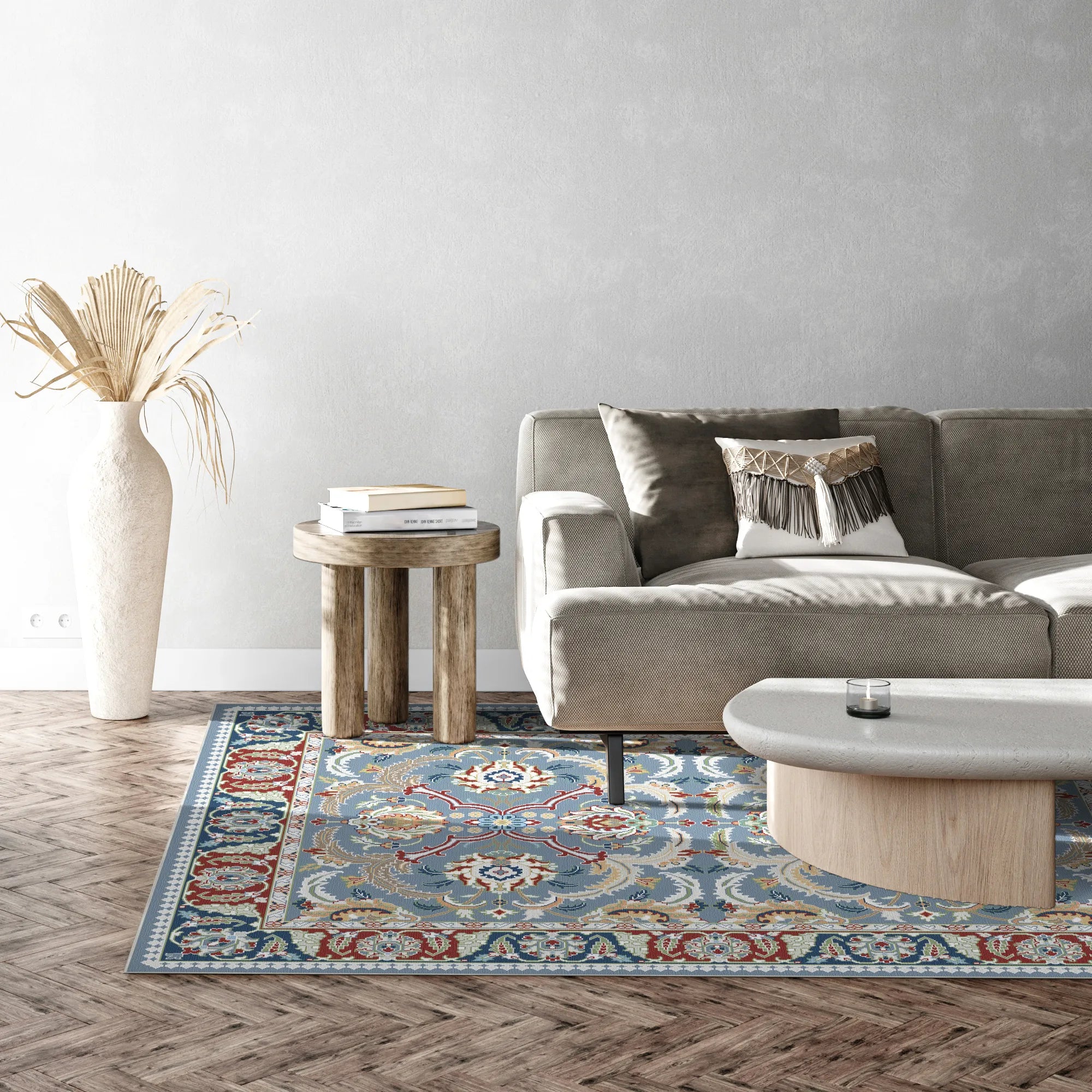 Sena Steel Blue Palace Rug