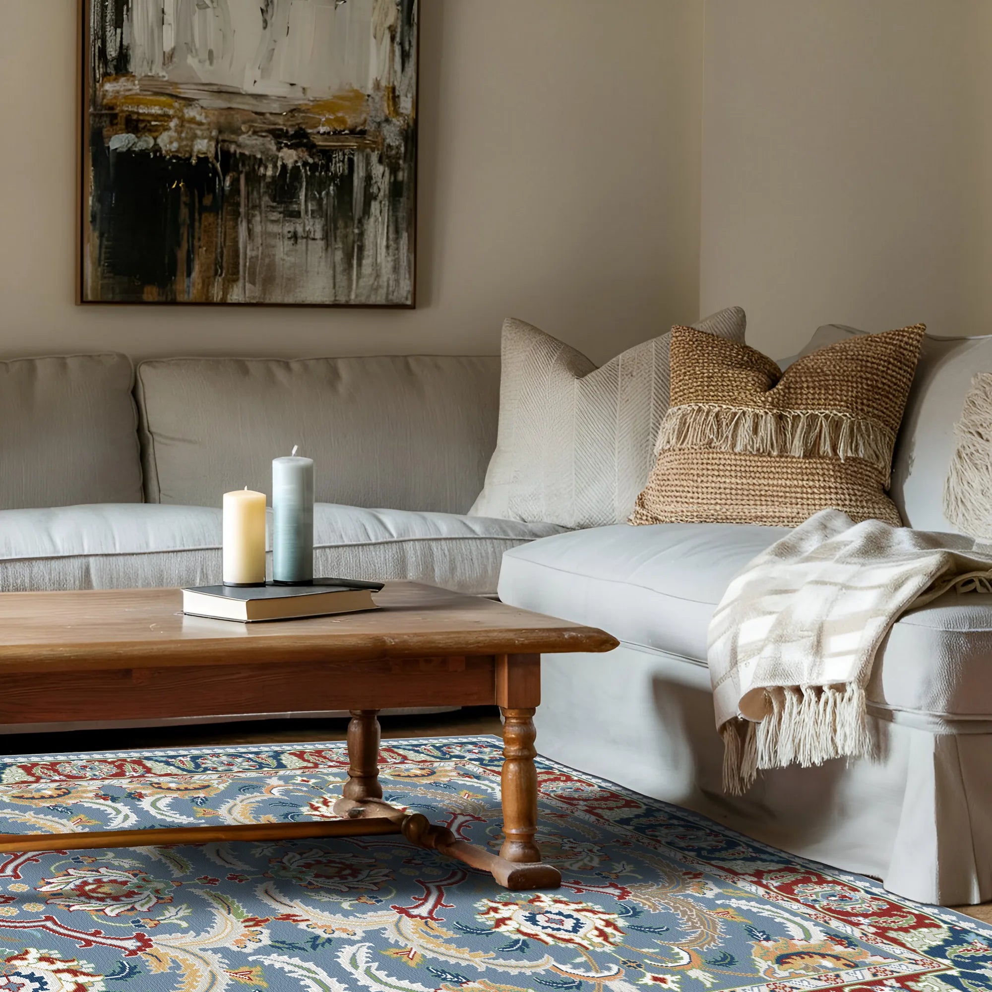 Sena Steel Blue Palace Rug