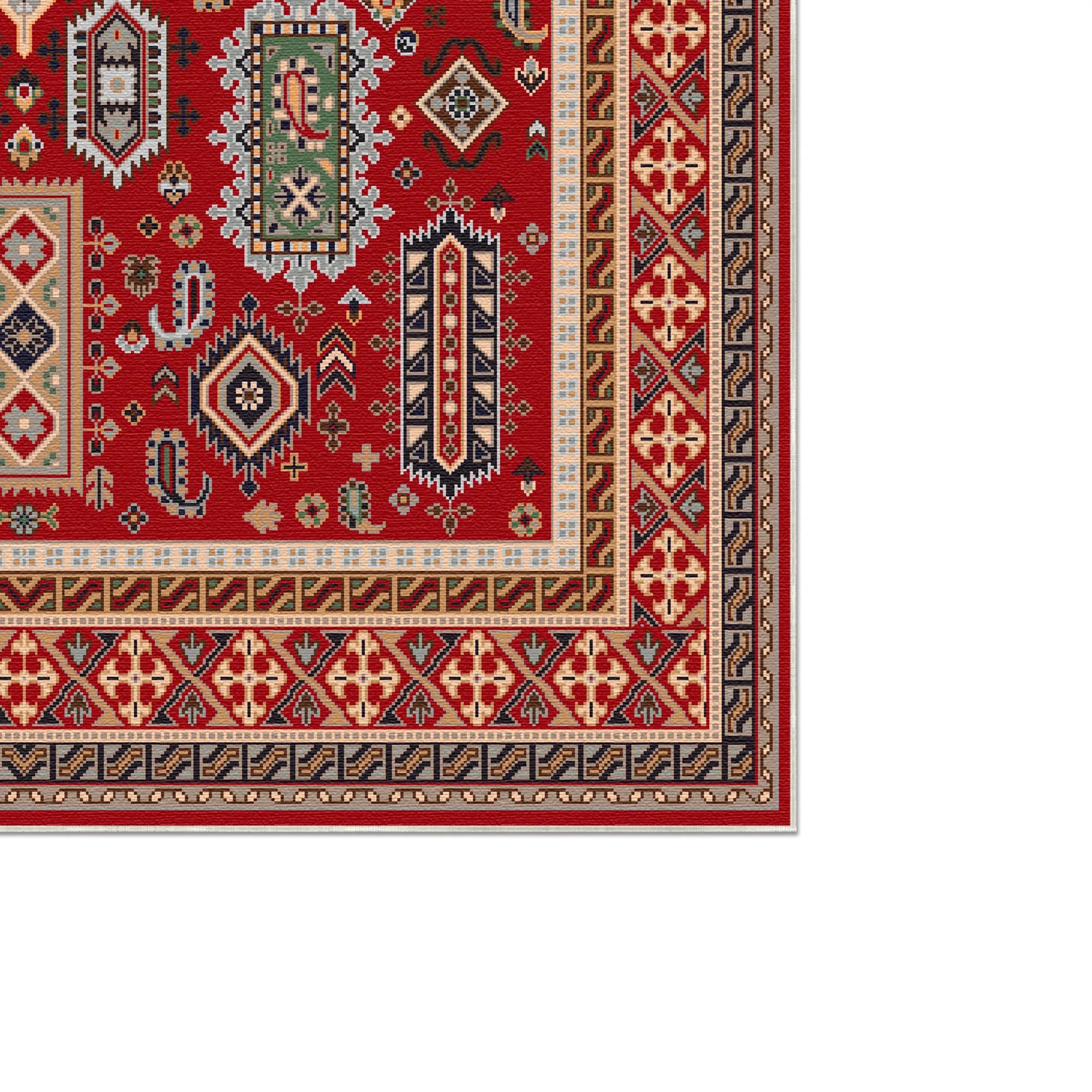 Kora Scarlet Nomad Geometric Rug