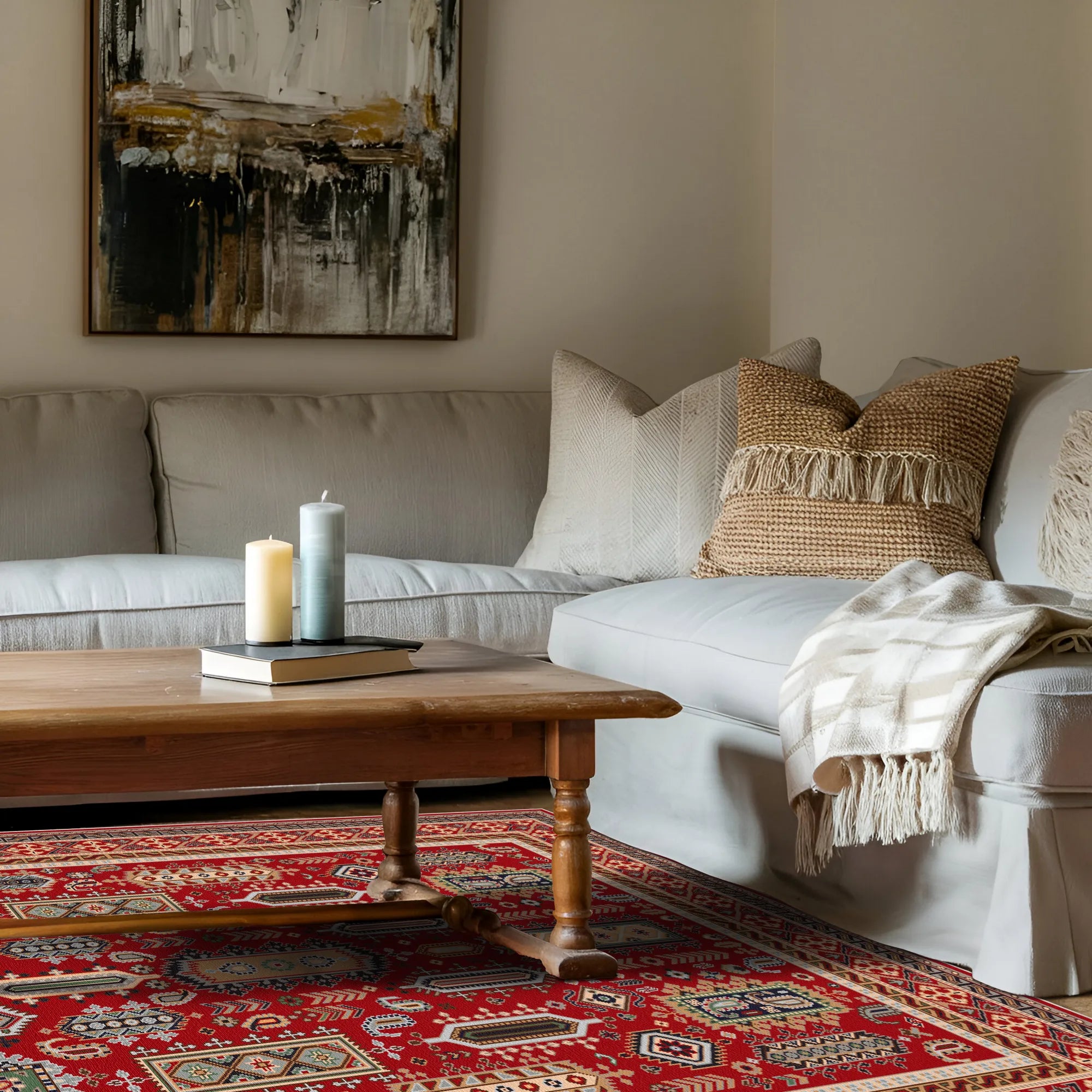 Kora Scarlet Nomad Geometric Rug