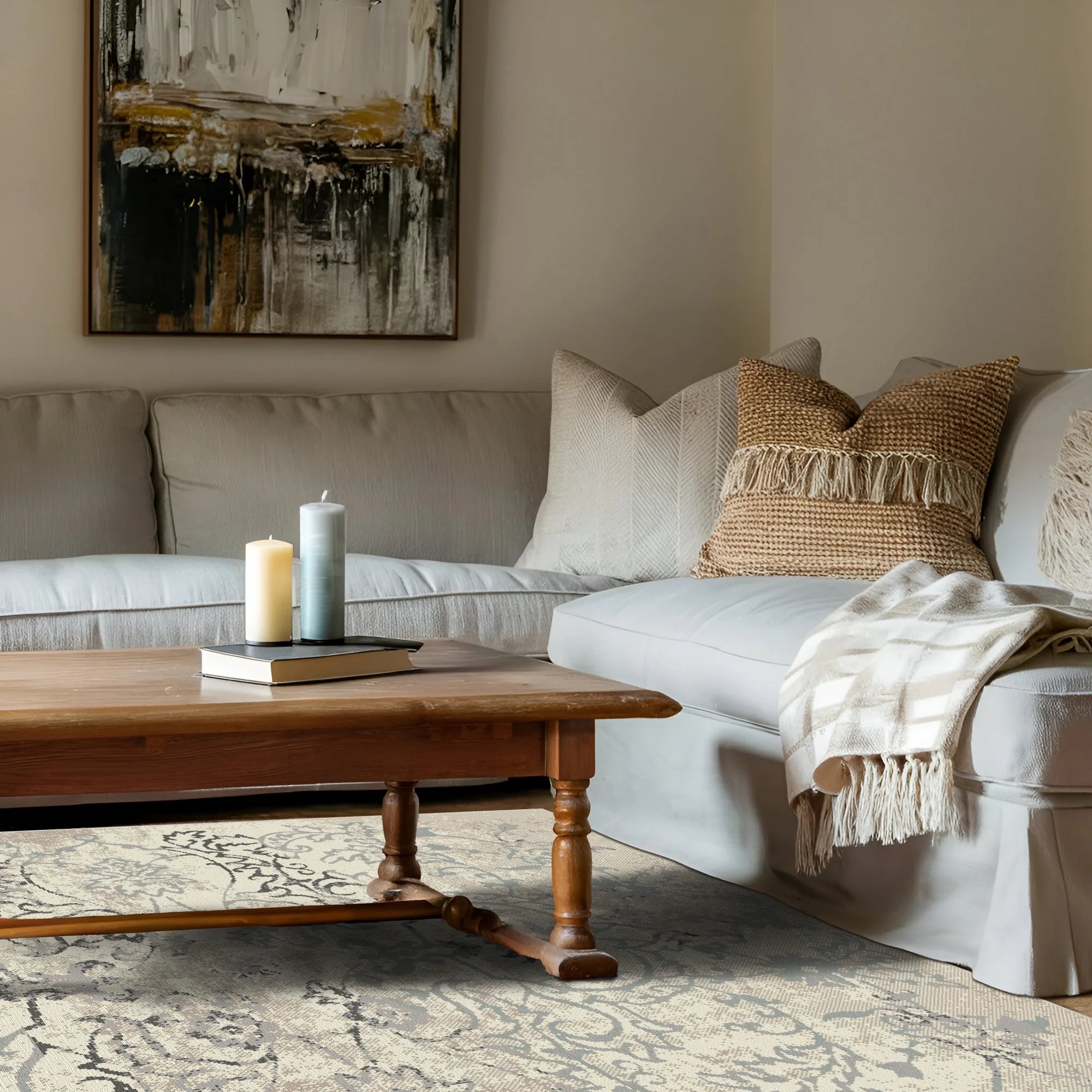 Alabaster Dream Vintage Washable Rug