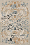 Gilded Sky Distressed Washable Rug Blue