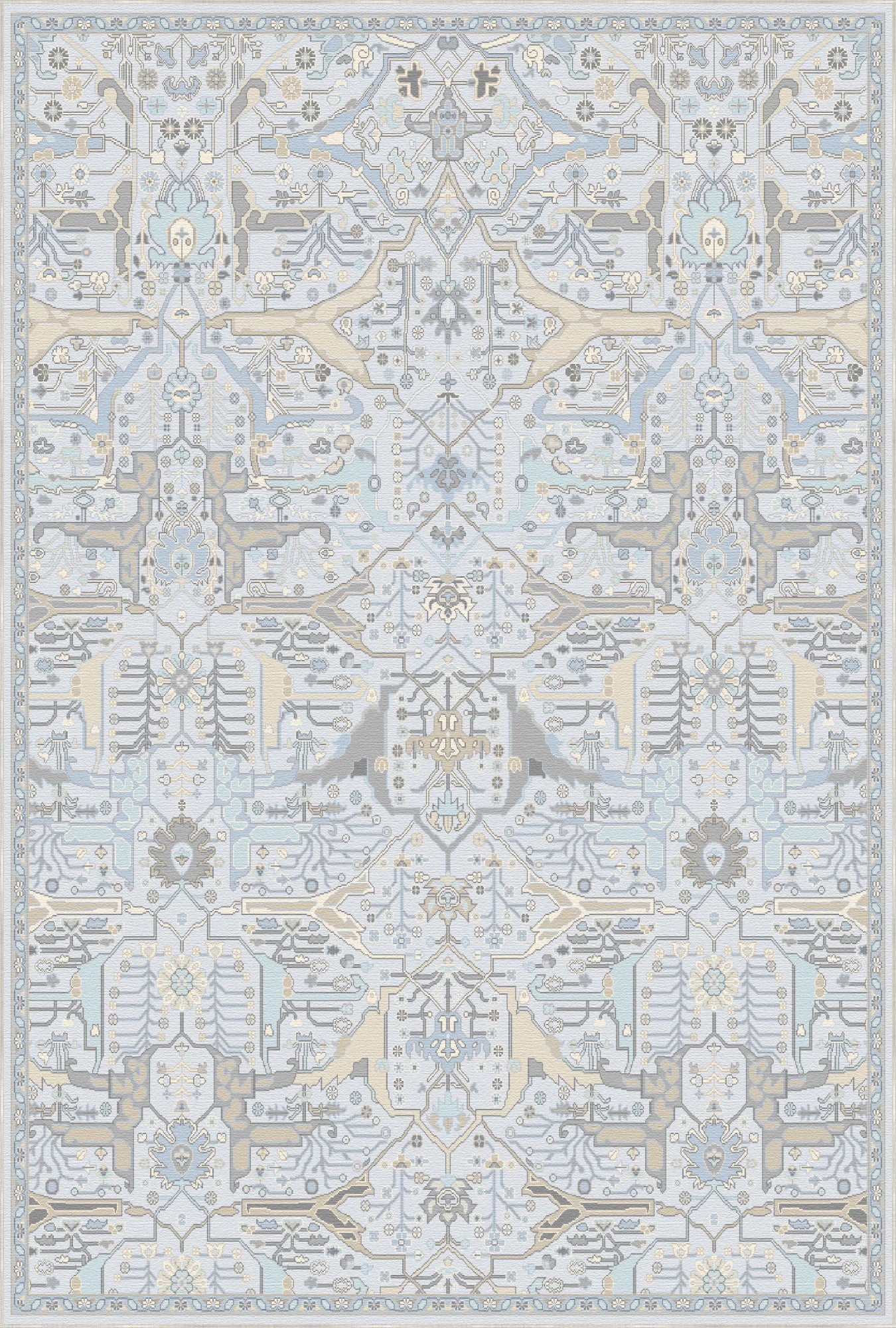 Elora Glacial Cipher Abstract Rug