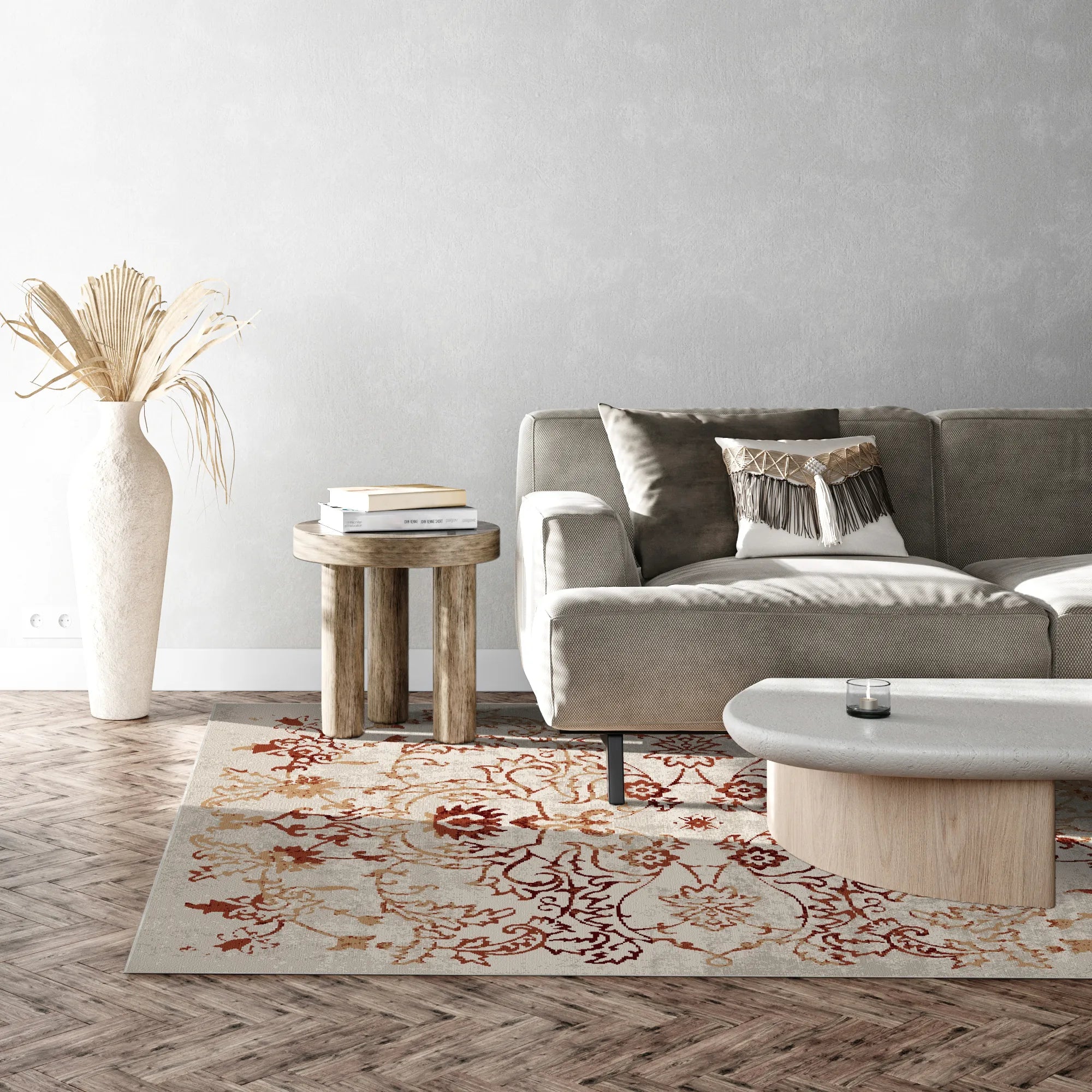 Terra Bloom Distressed Washable Rug
