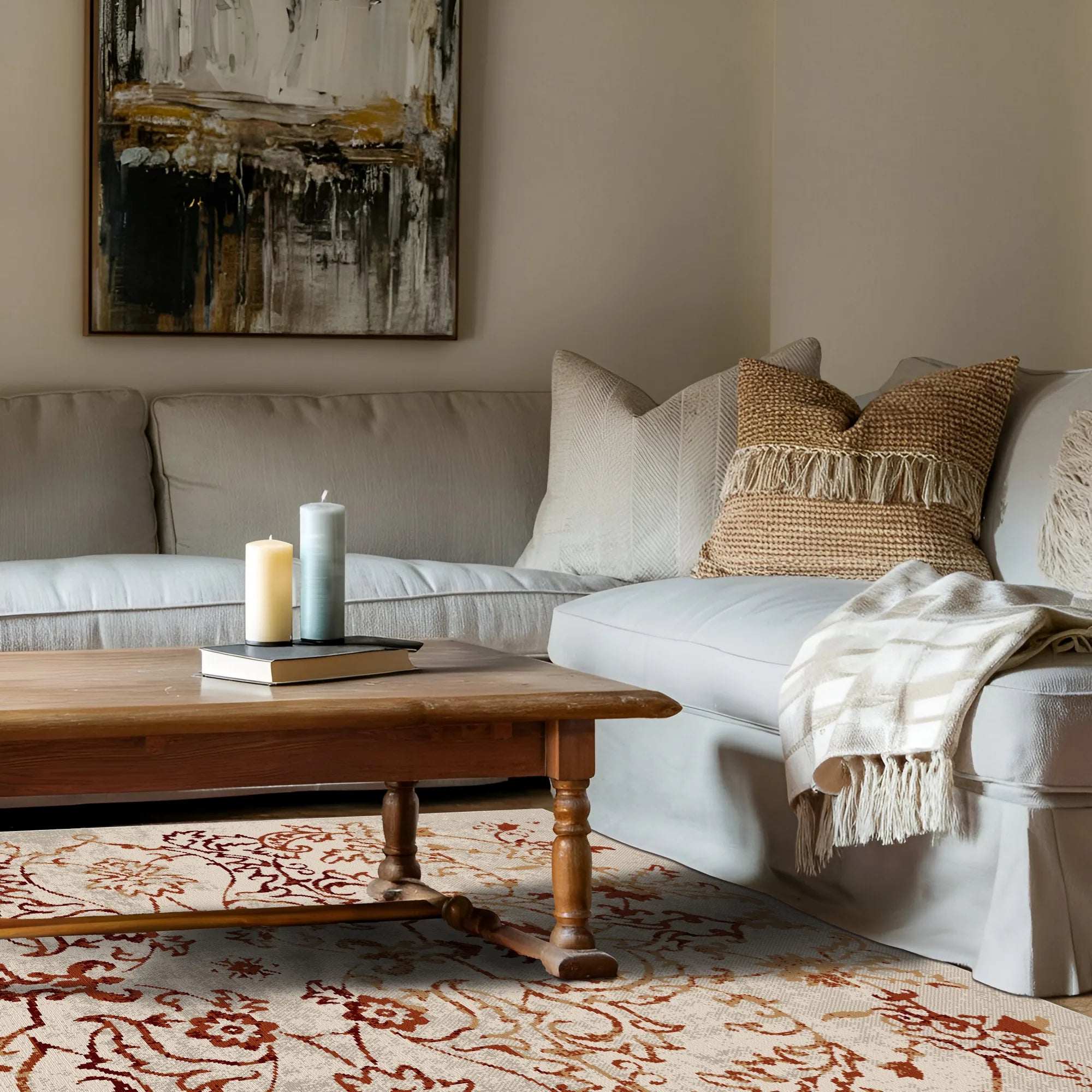 Terra Bloom Distressed Washable Rug