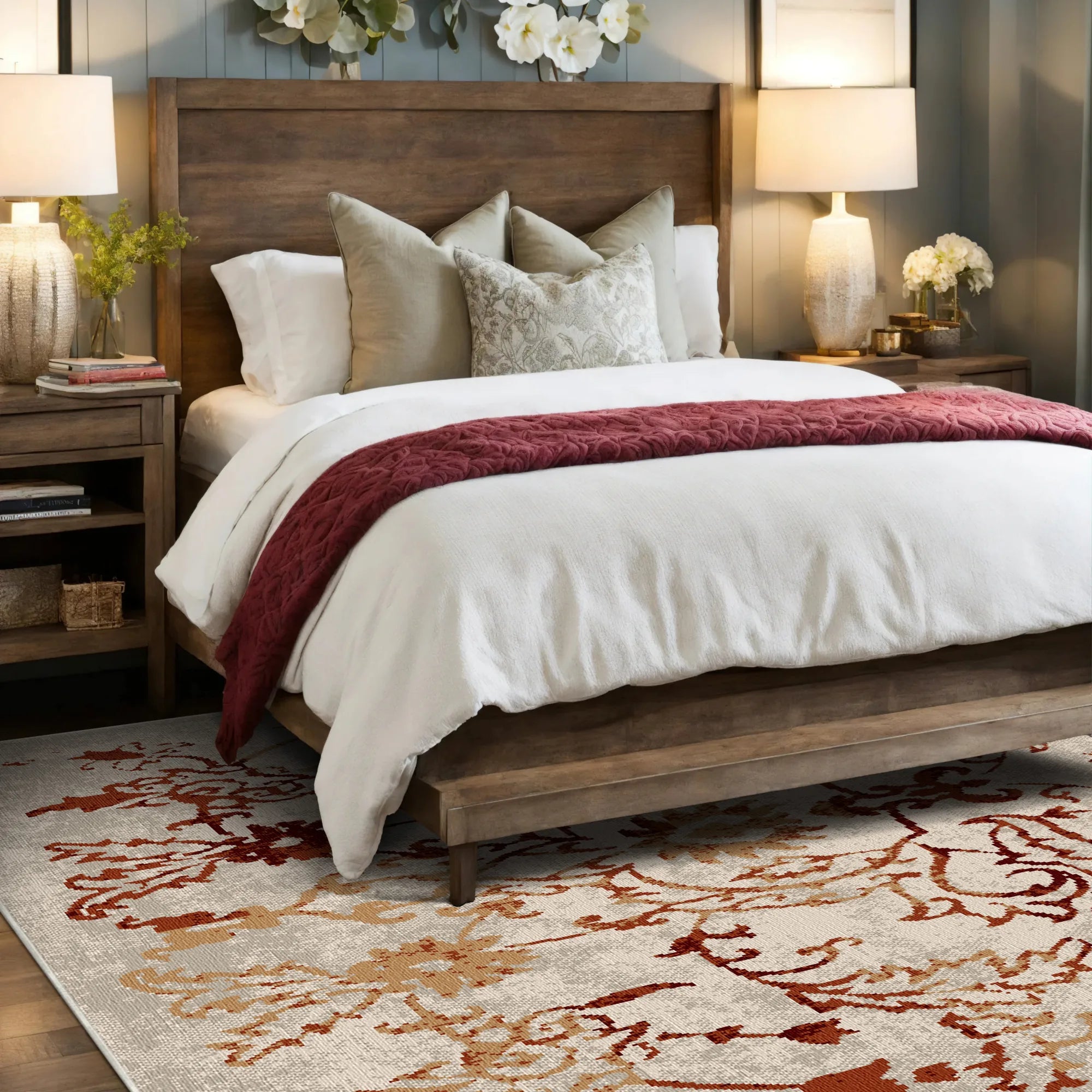 Terra Bloom Distressed Washable Rug