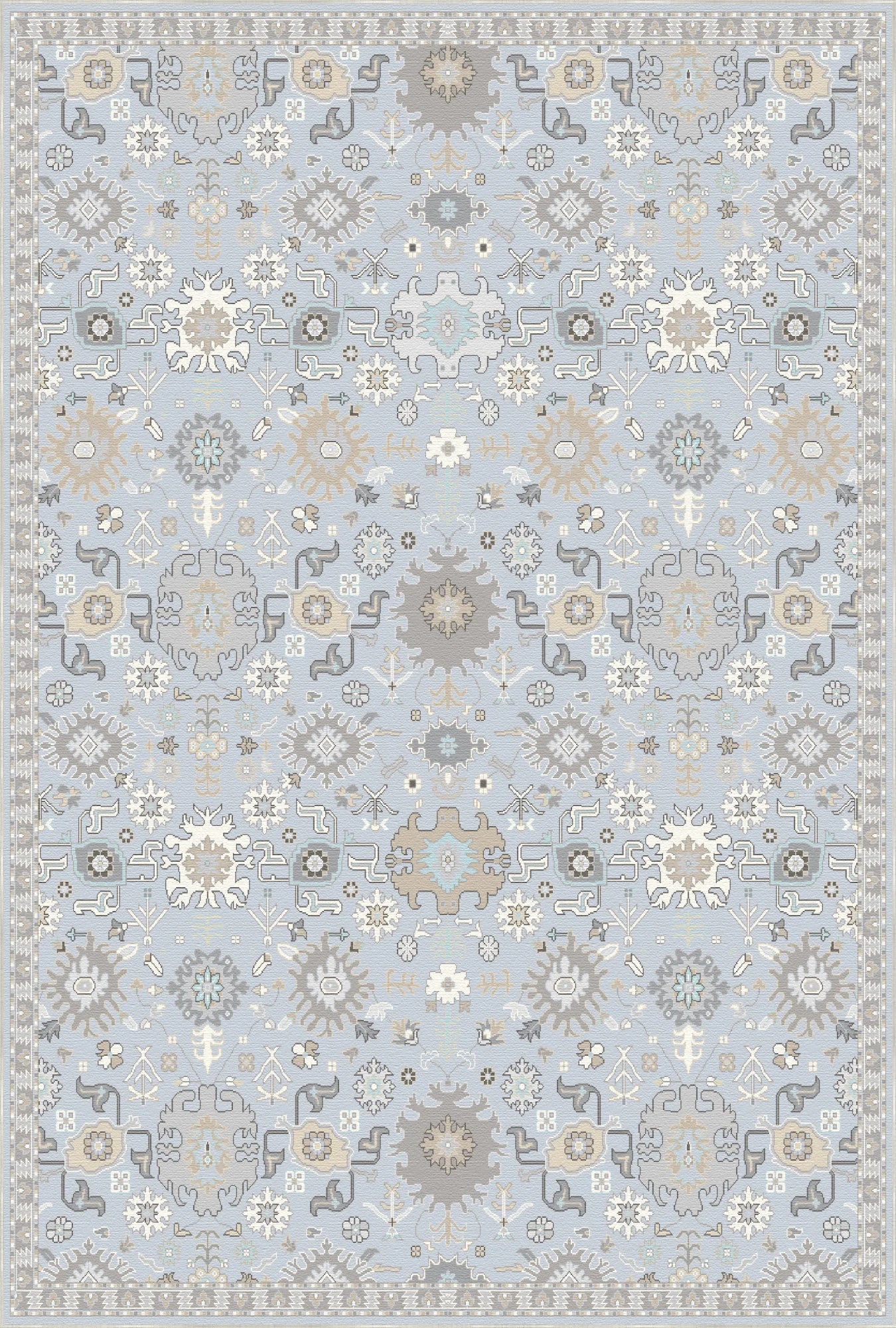 Iris Azure Oasis Washable Rug