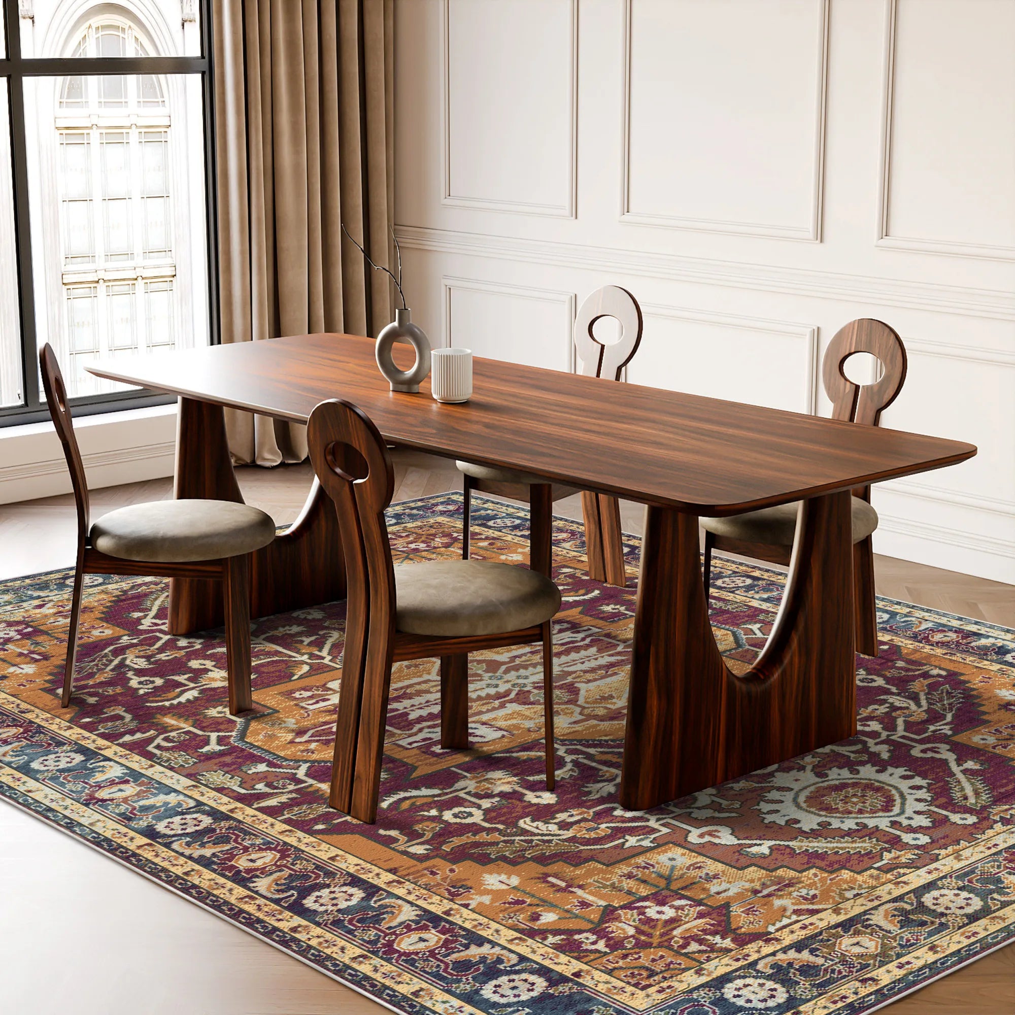 Cyra Garnet Sovereign Medallion Rug