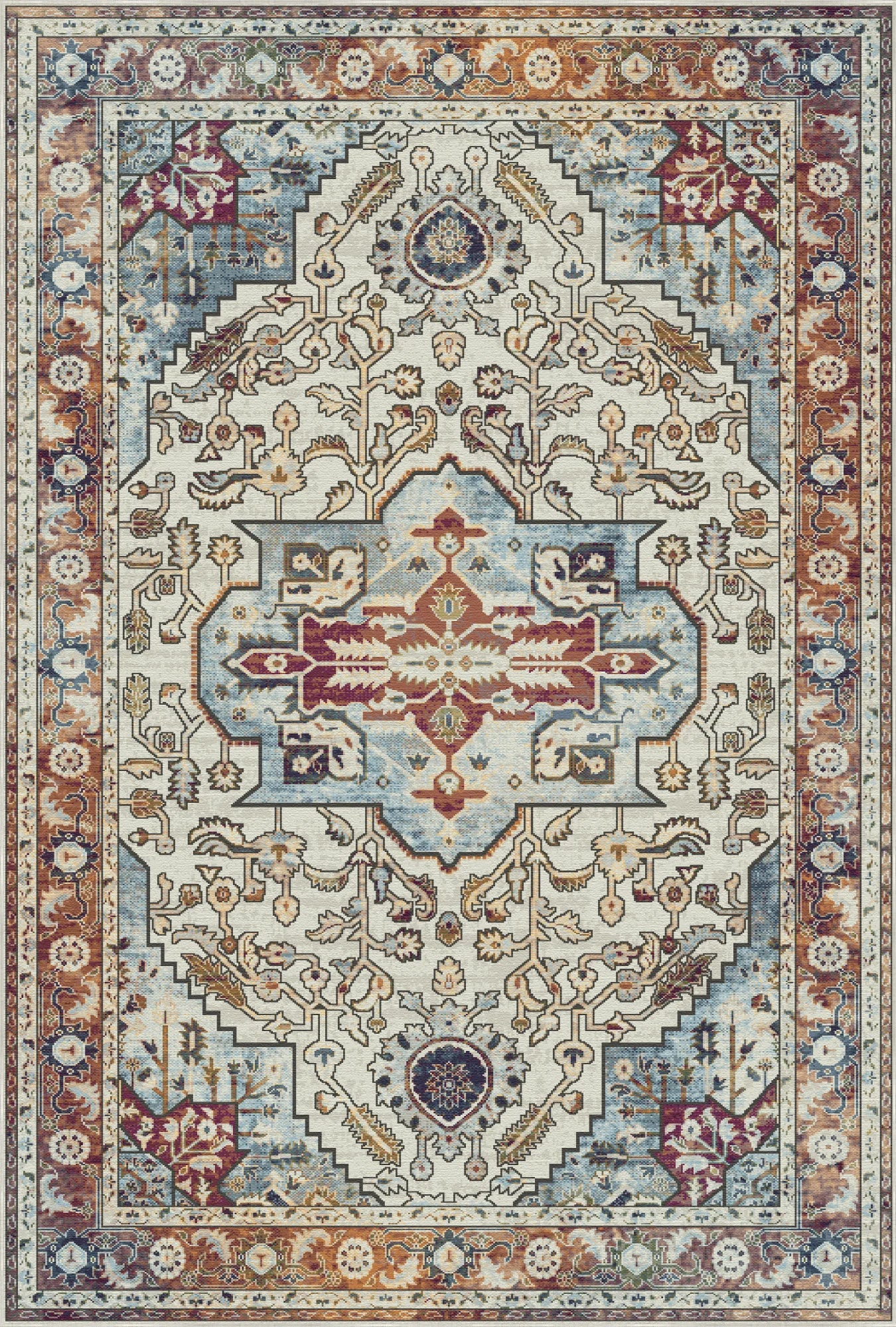 Aria Ivory Sovereign Medallion Rug