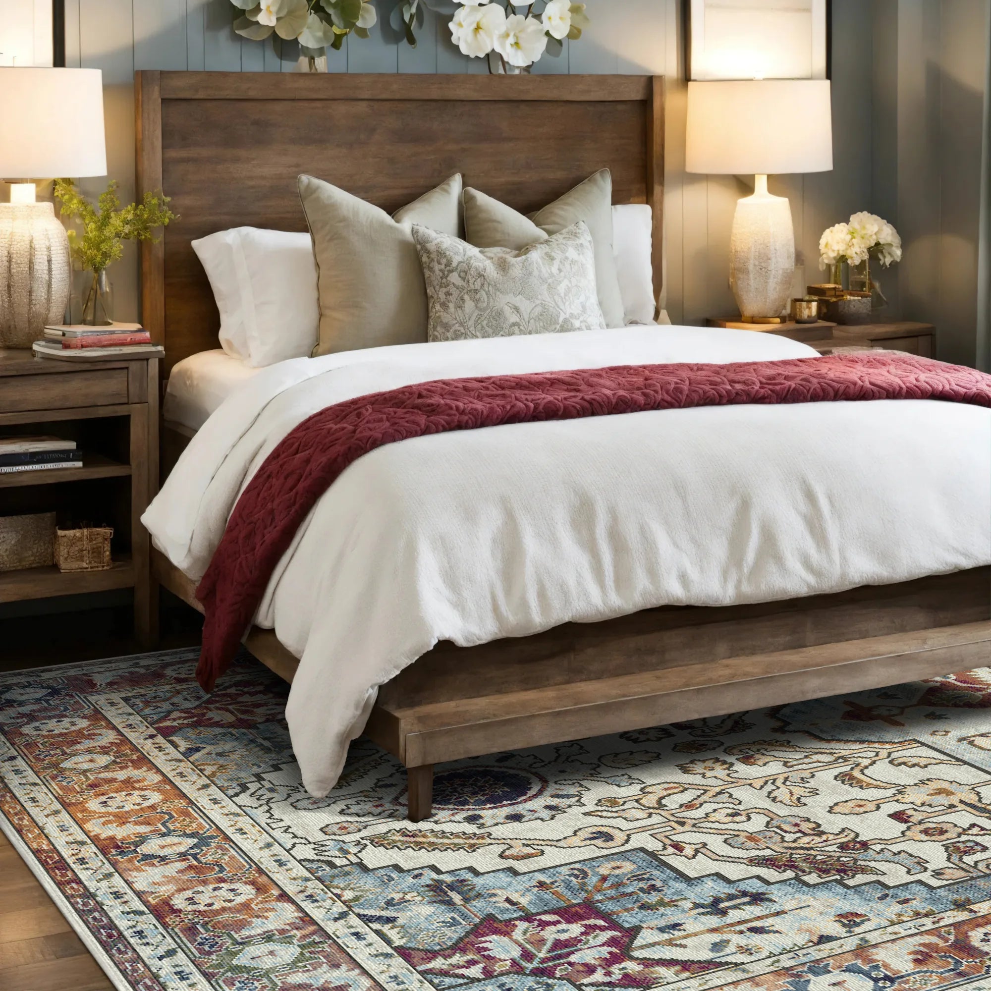 Aria Ivory Sovereign Medallion Rug