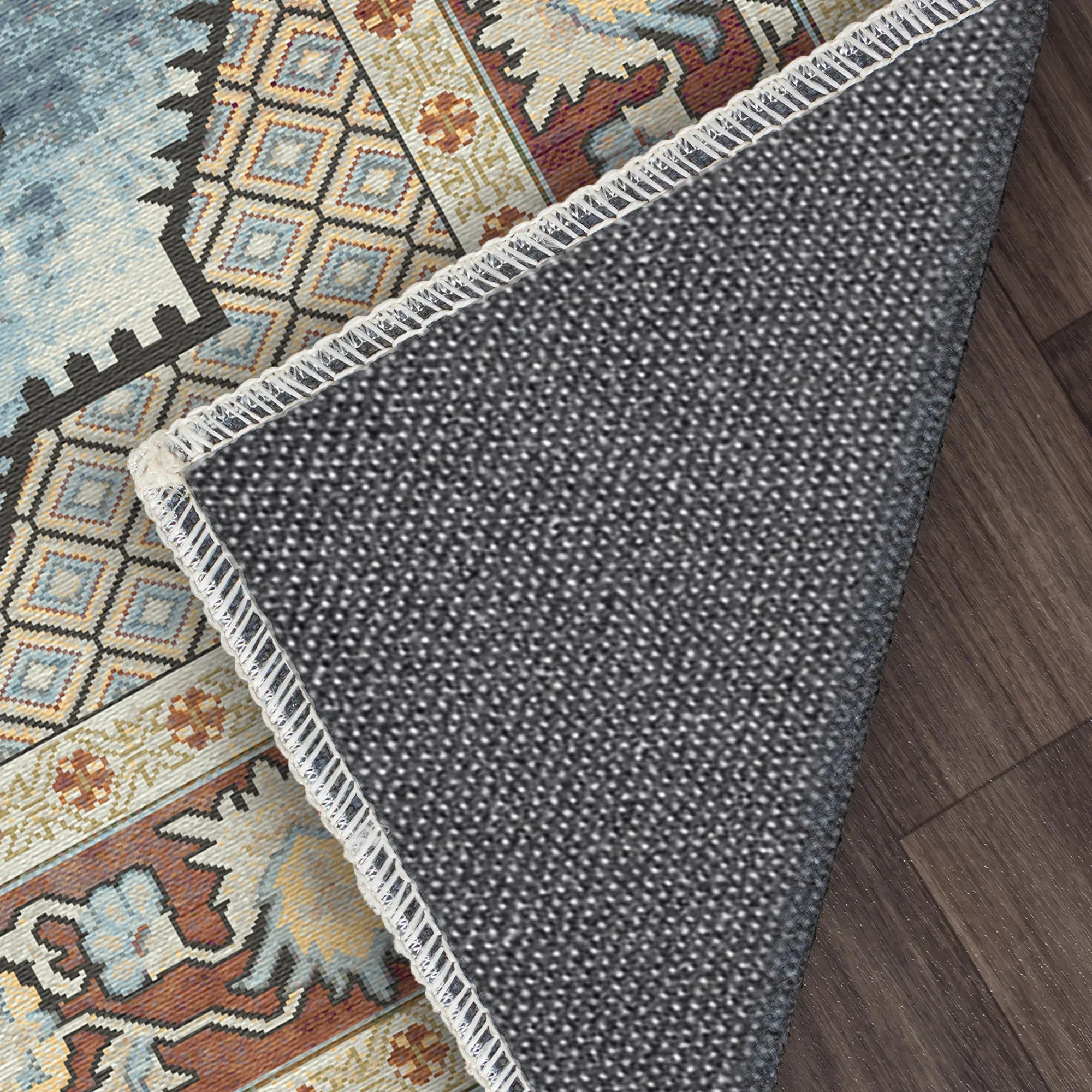 Zephyr Azure Diamond Medallion Rug