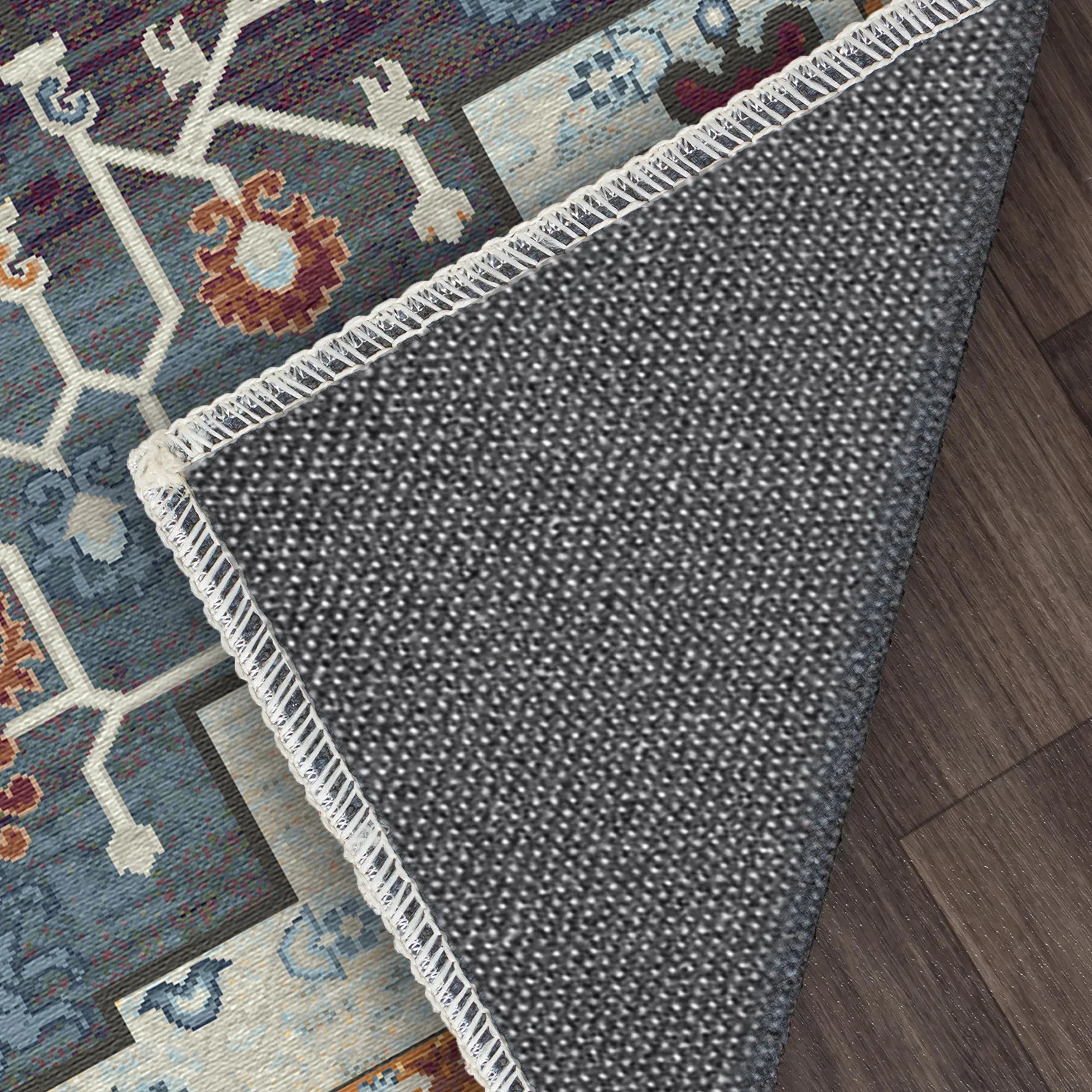 Theron Slate Emblem Medallion Rug