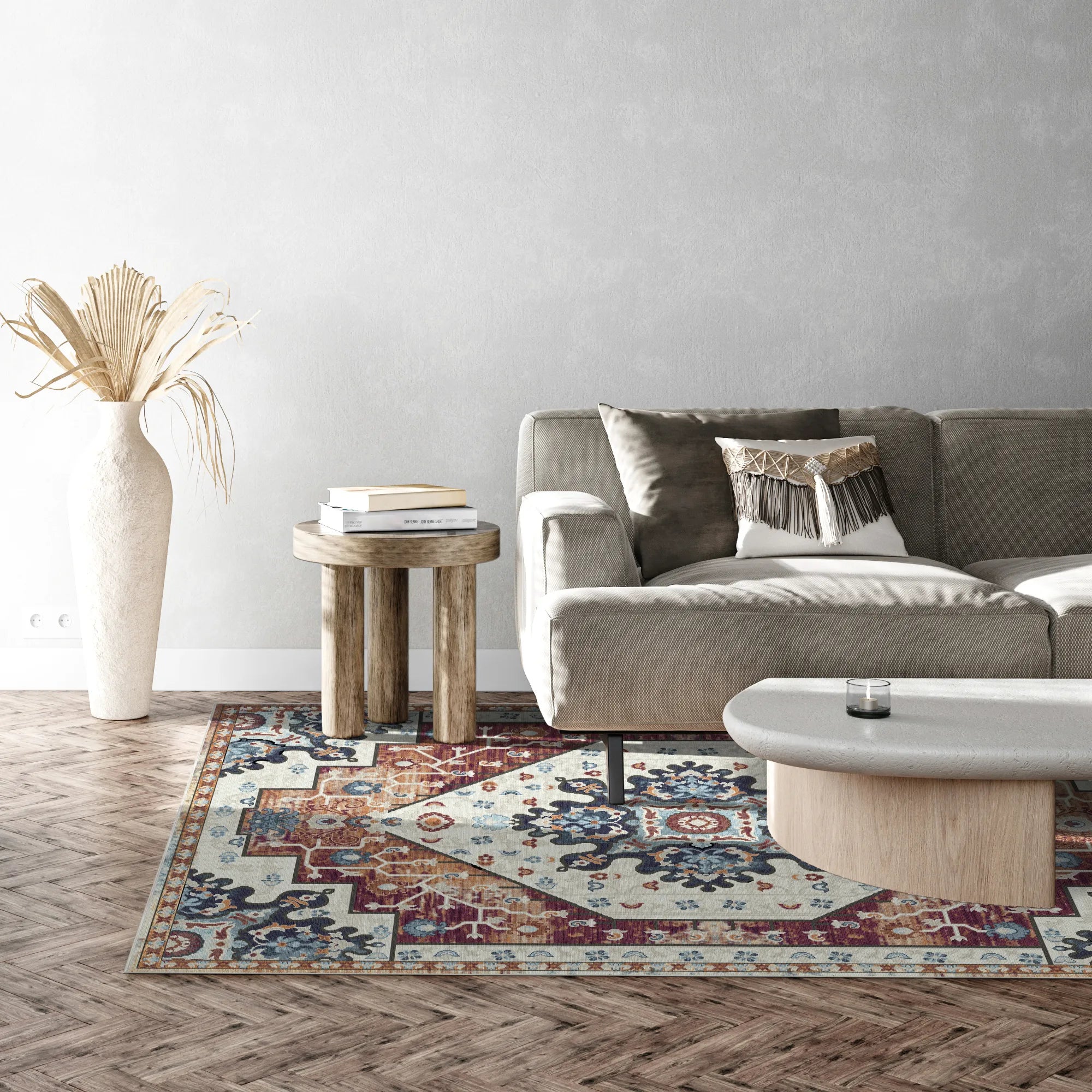 Rowan Rust Emblem Medallion Rug