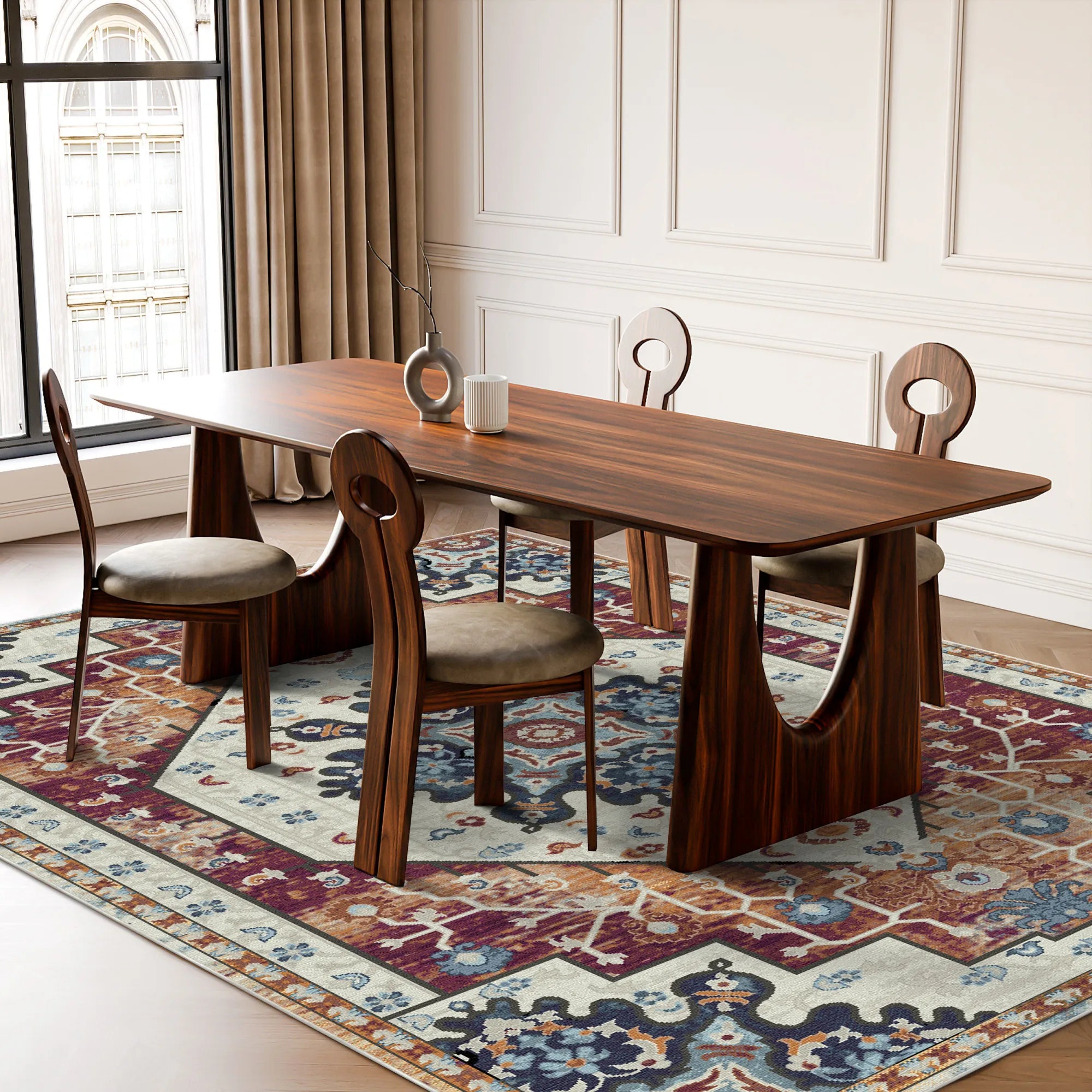 Rowan Rust Emblem Medallion Rug