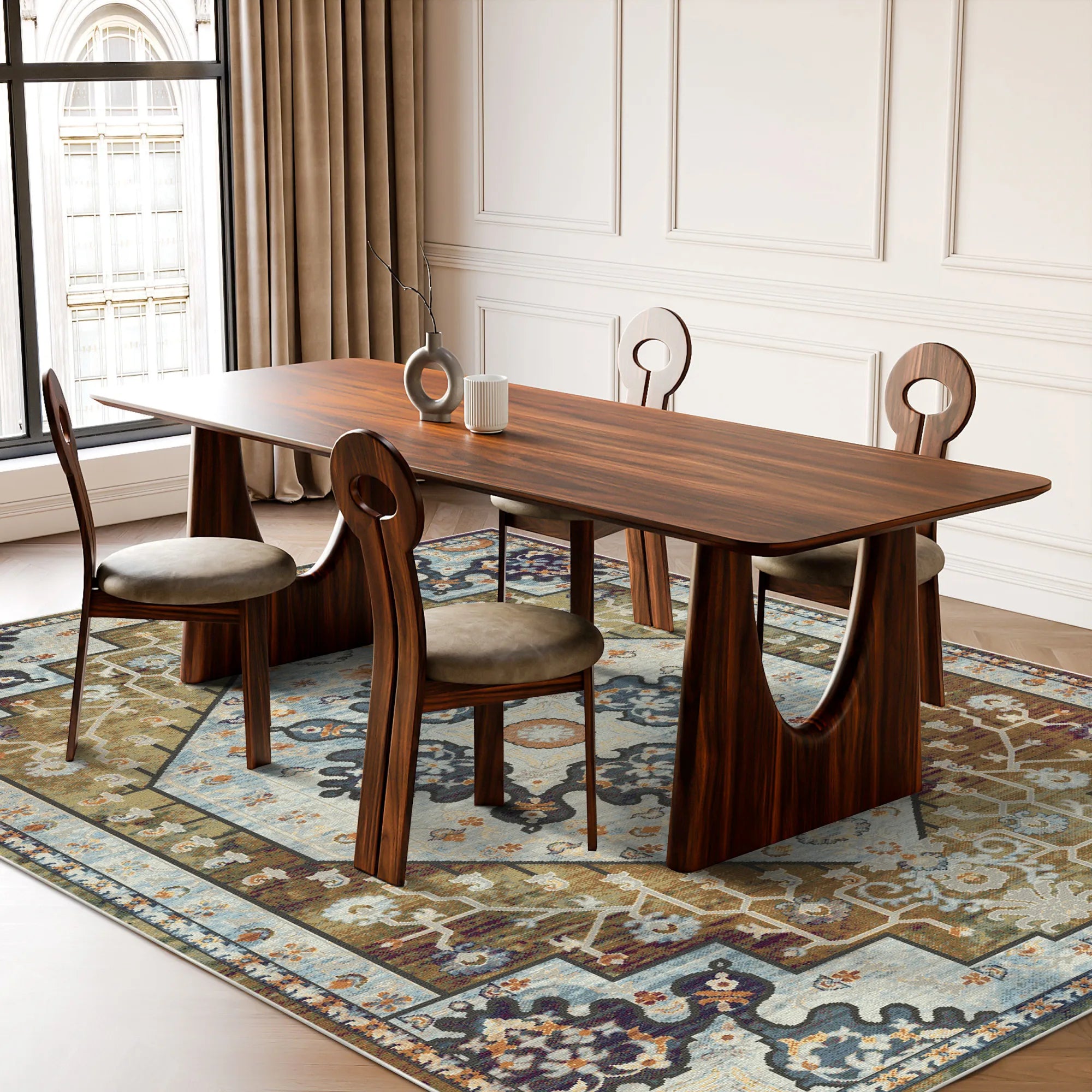 Orion Olive Emblem Medallion Rug