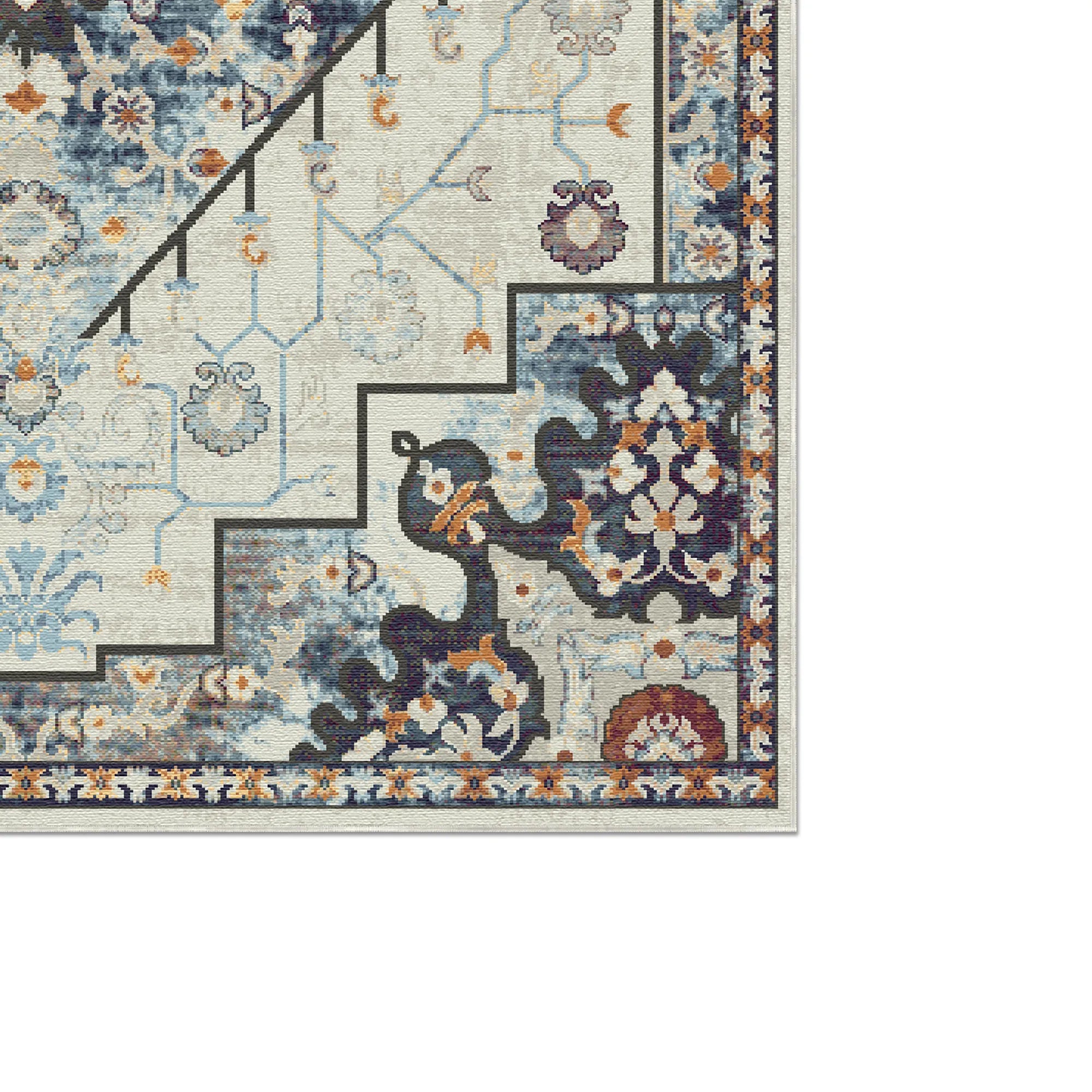 Sterling Ivory Emblem Medallion Rug