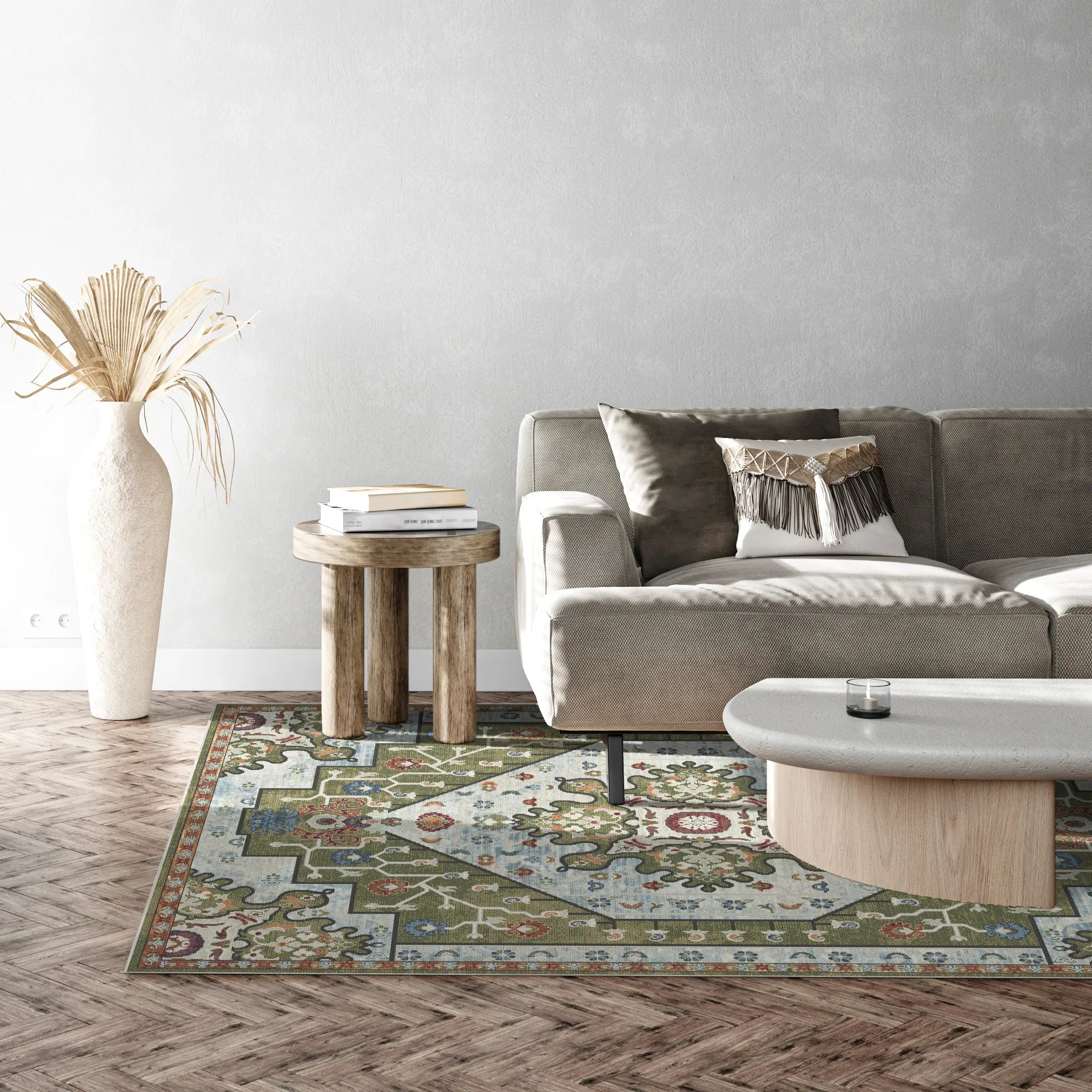 Juno Sage Emblem Medallion Rug