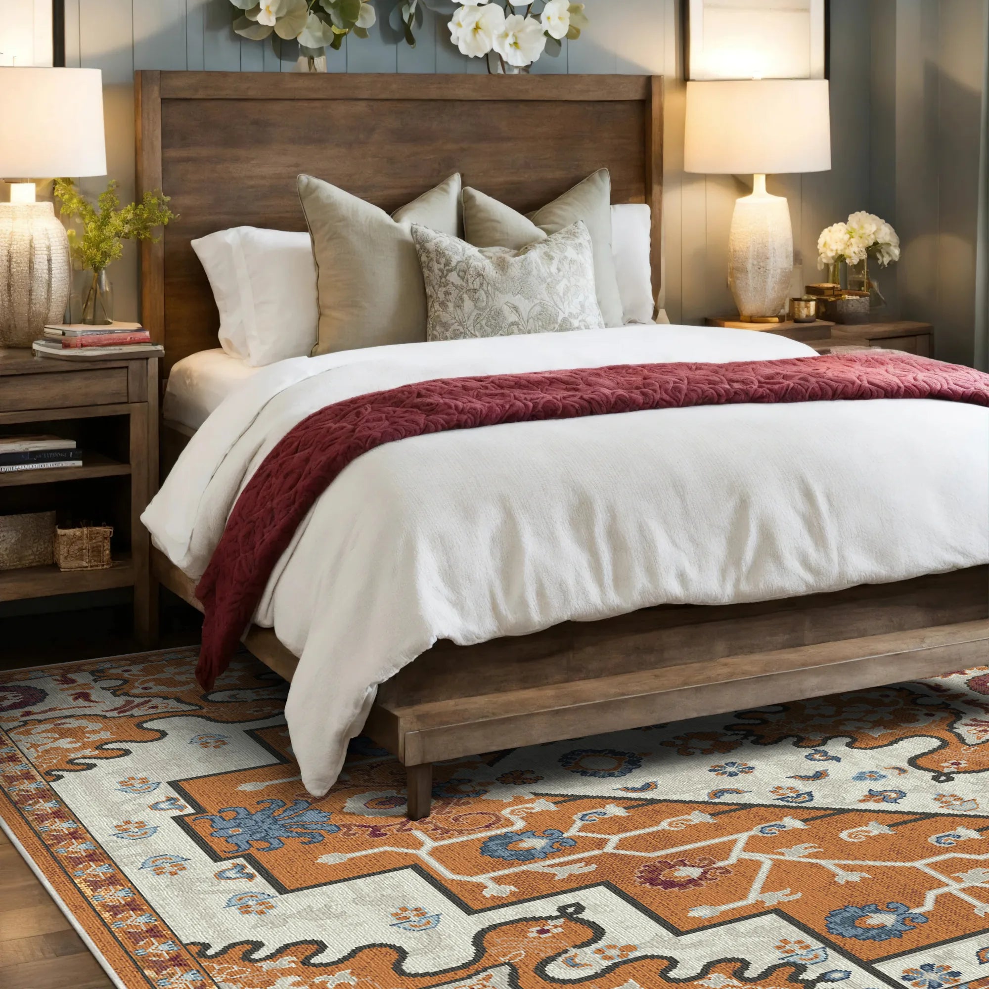 Aurelia Amber Emblem Medallion Rug