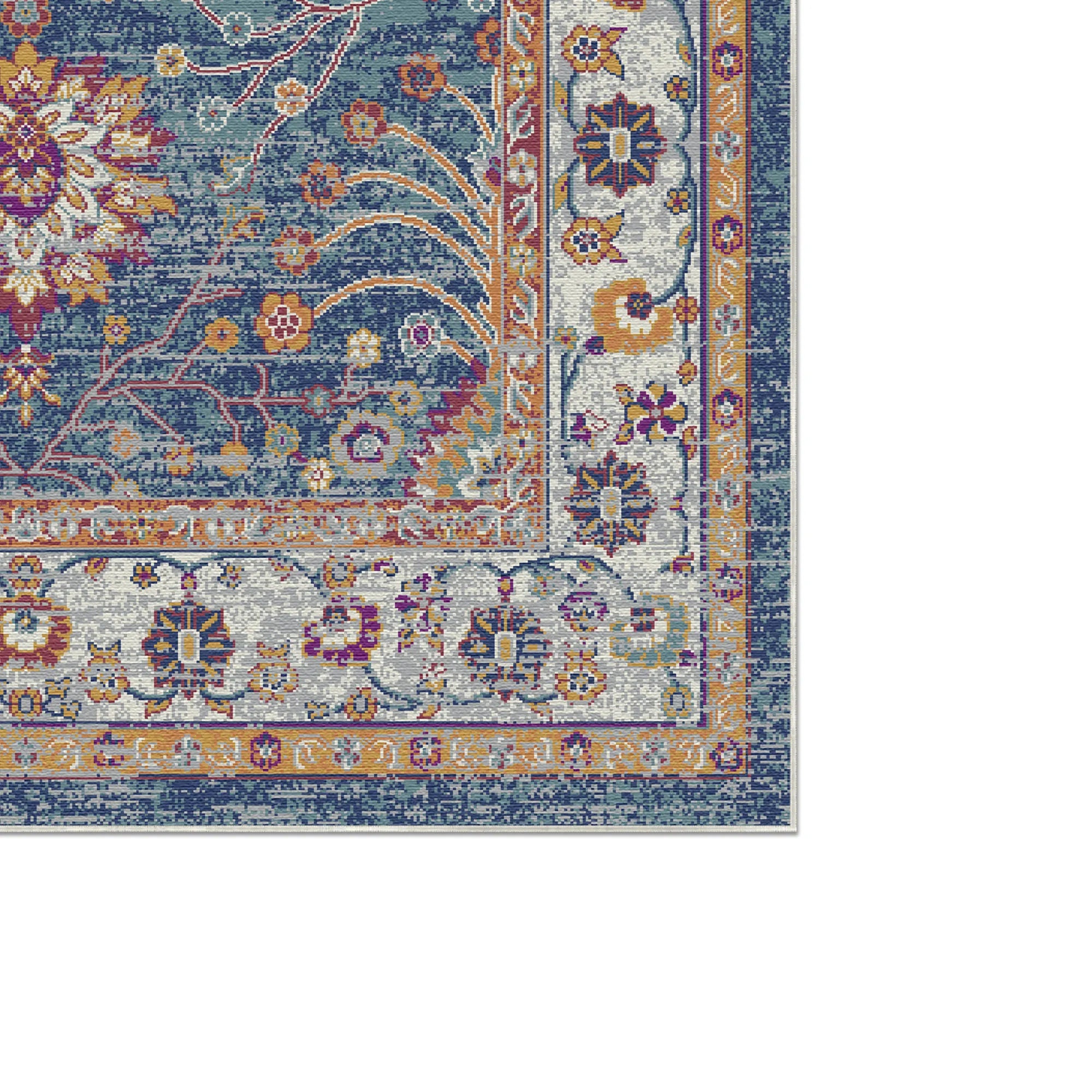 Elara Slate Gray Floral Rug