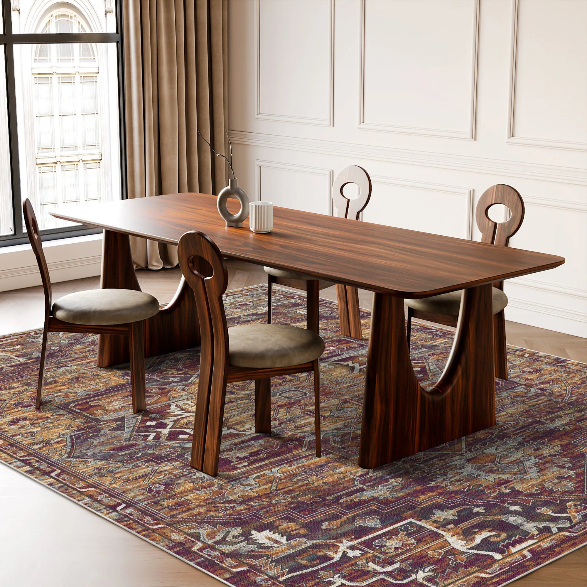 Zion Plum Rust Medallion Rug