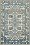 Aria Blue Gray Floral Rug Blue