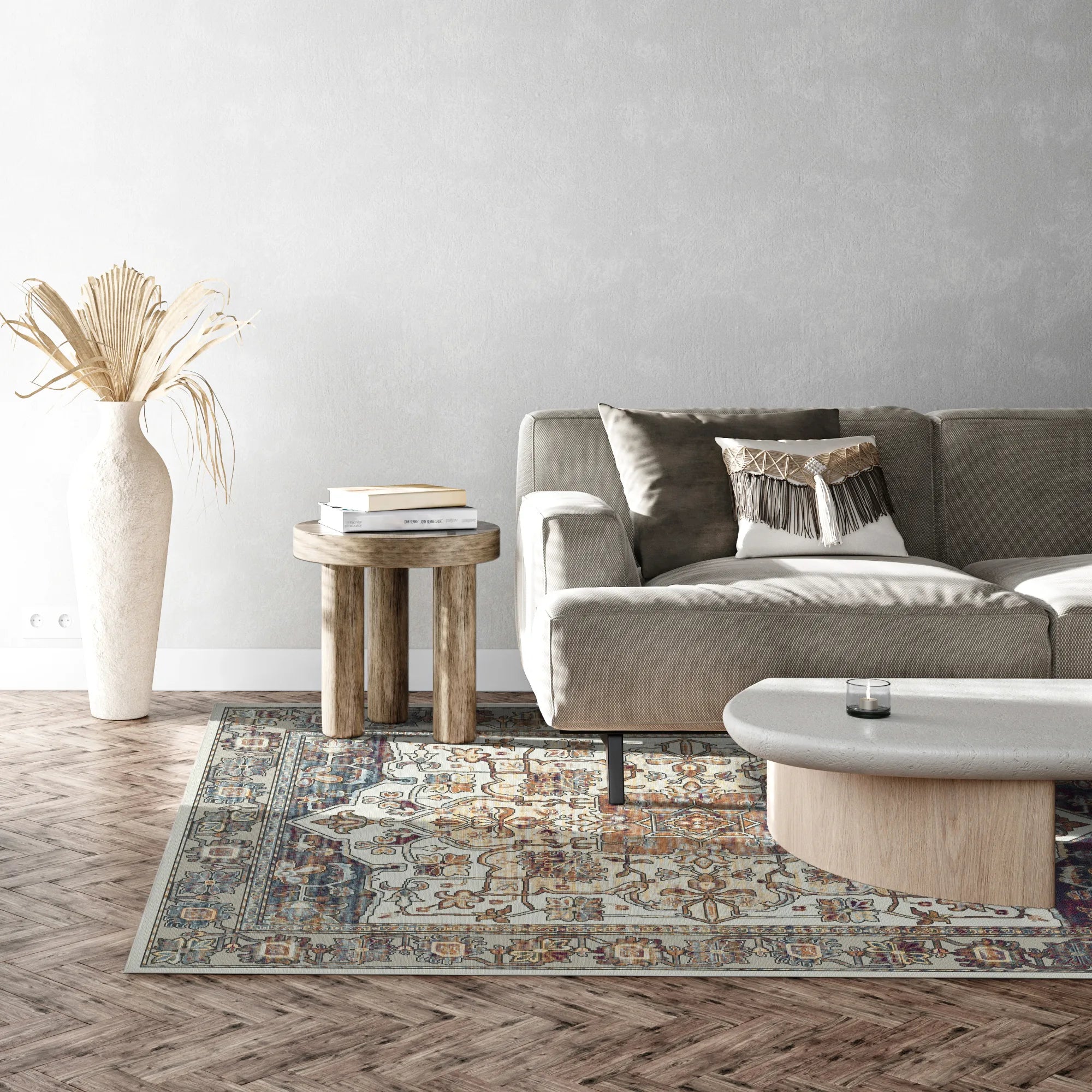 Aria Rust Amber Floral Rug