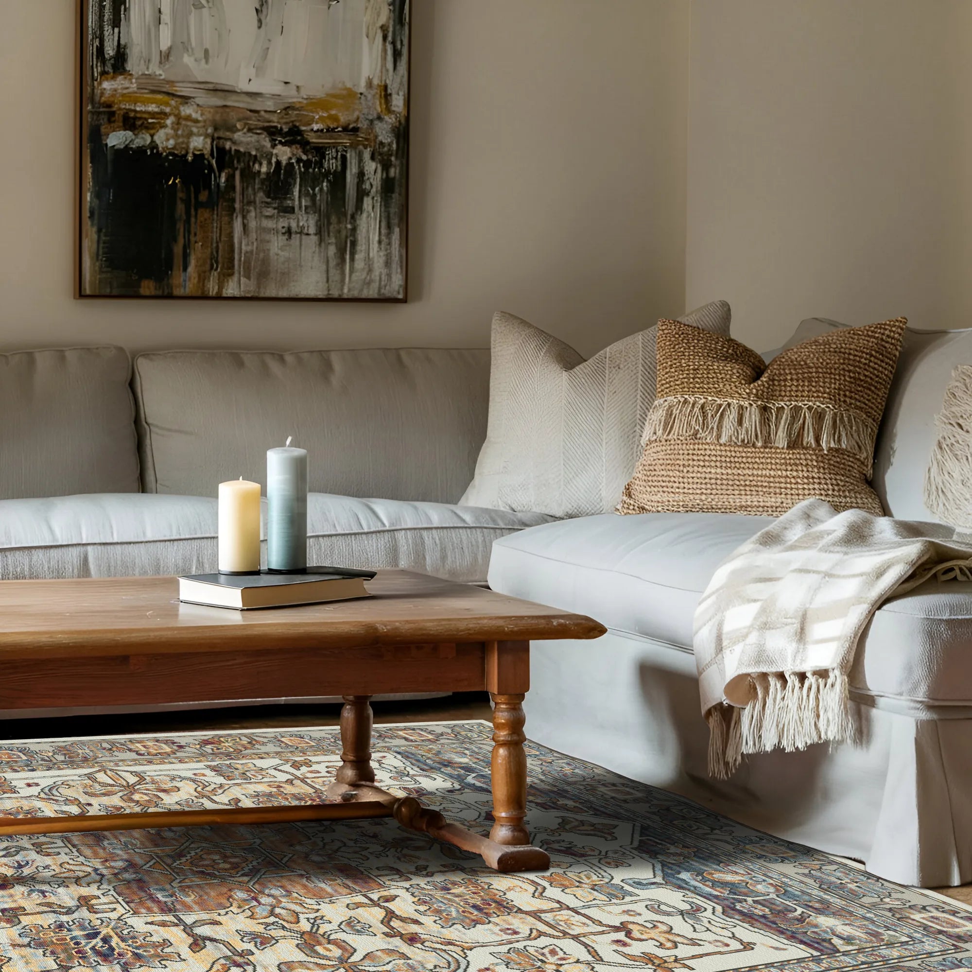 Aria Rust Amber Floral Rug
