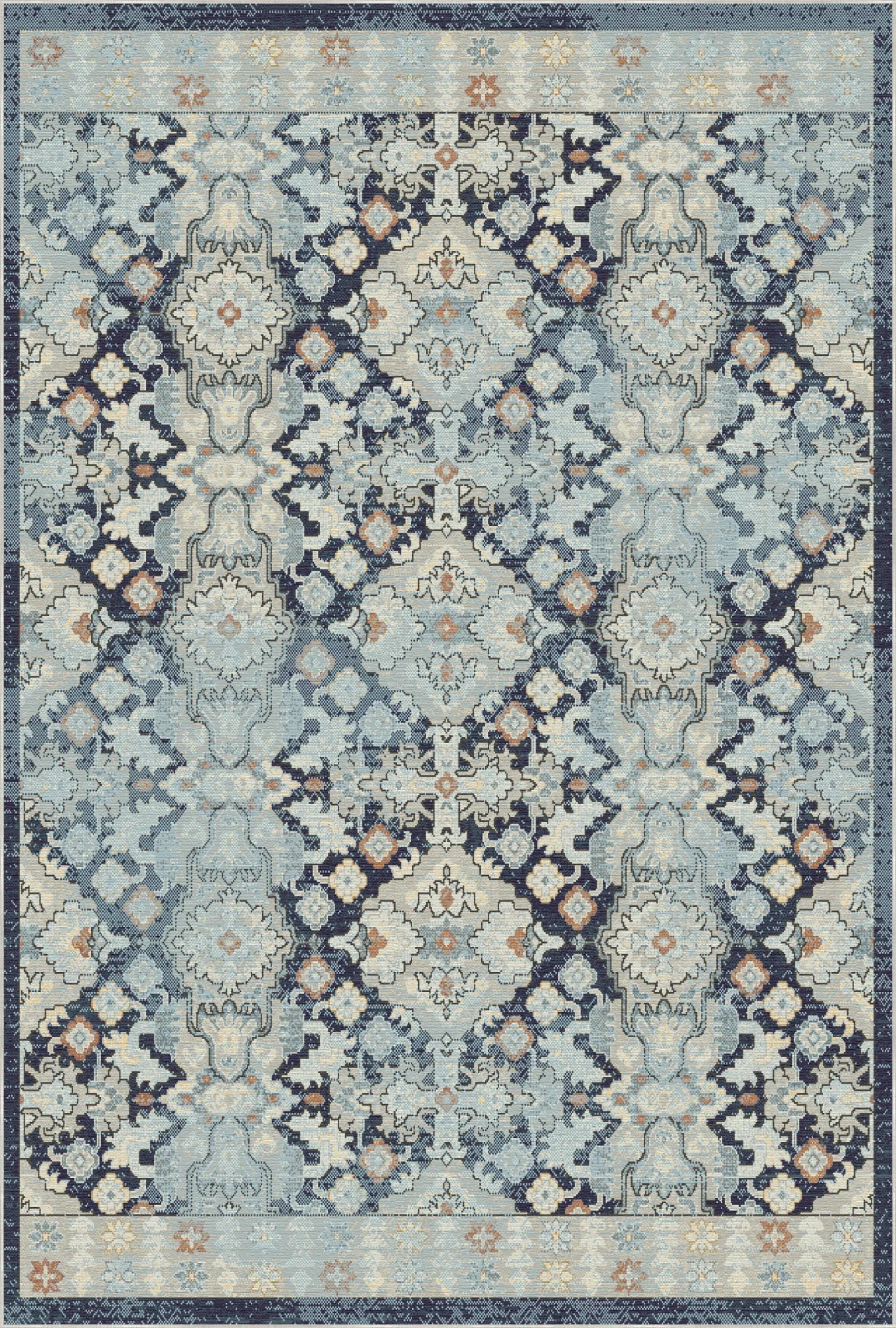 Lumina Slate Navy Geometric Rug