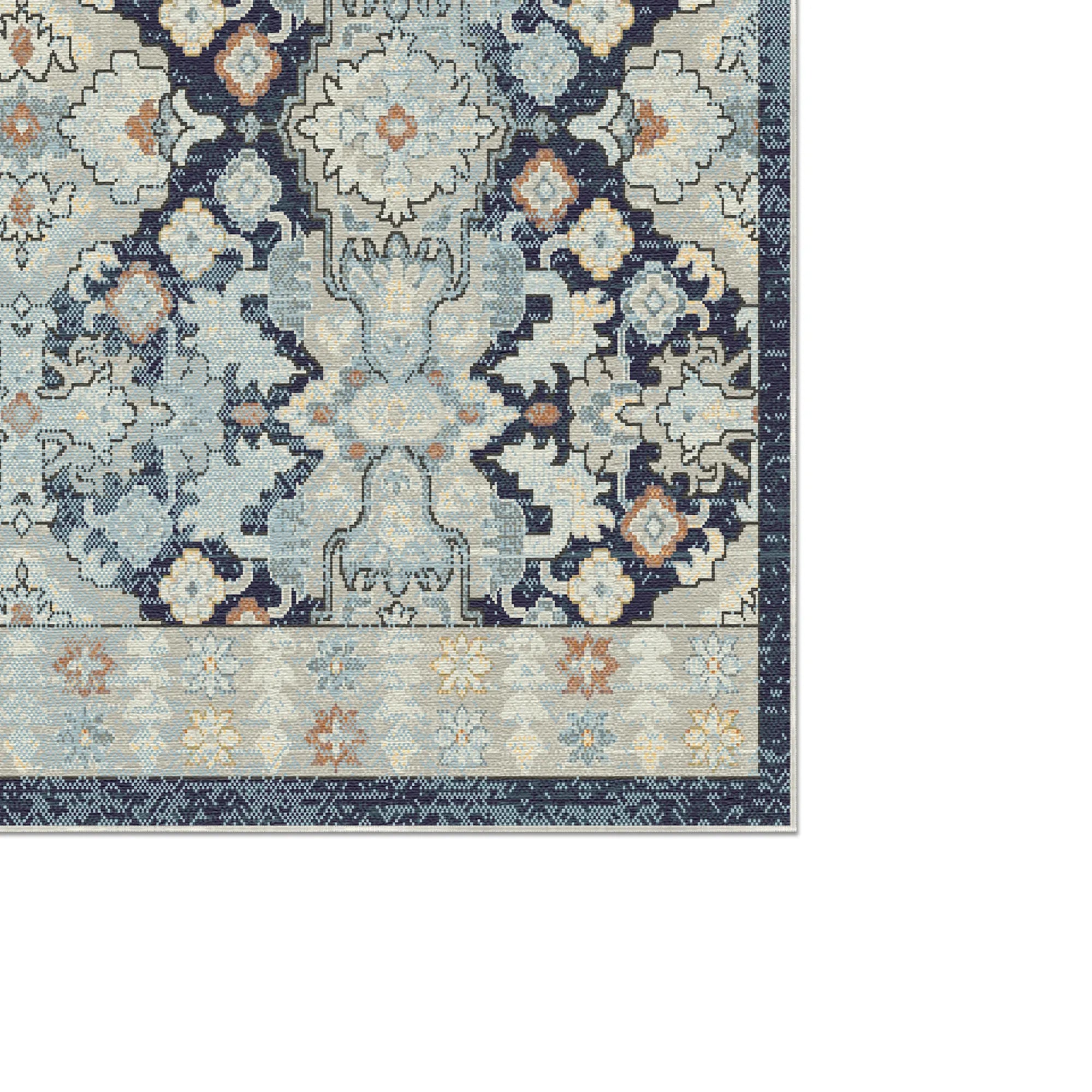 Lumina Slate Navy Geometric Rug