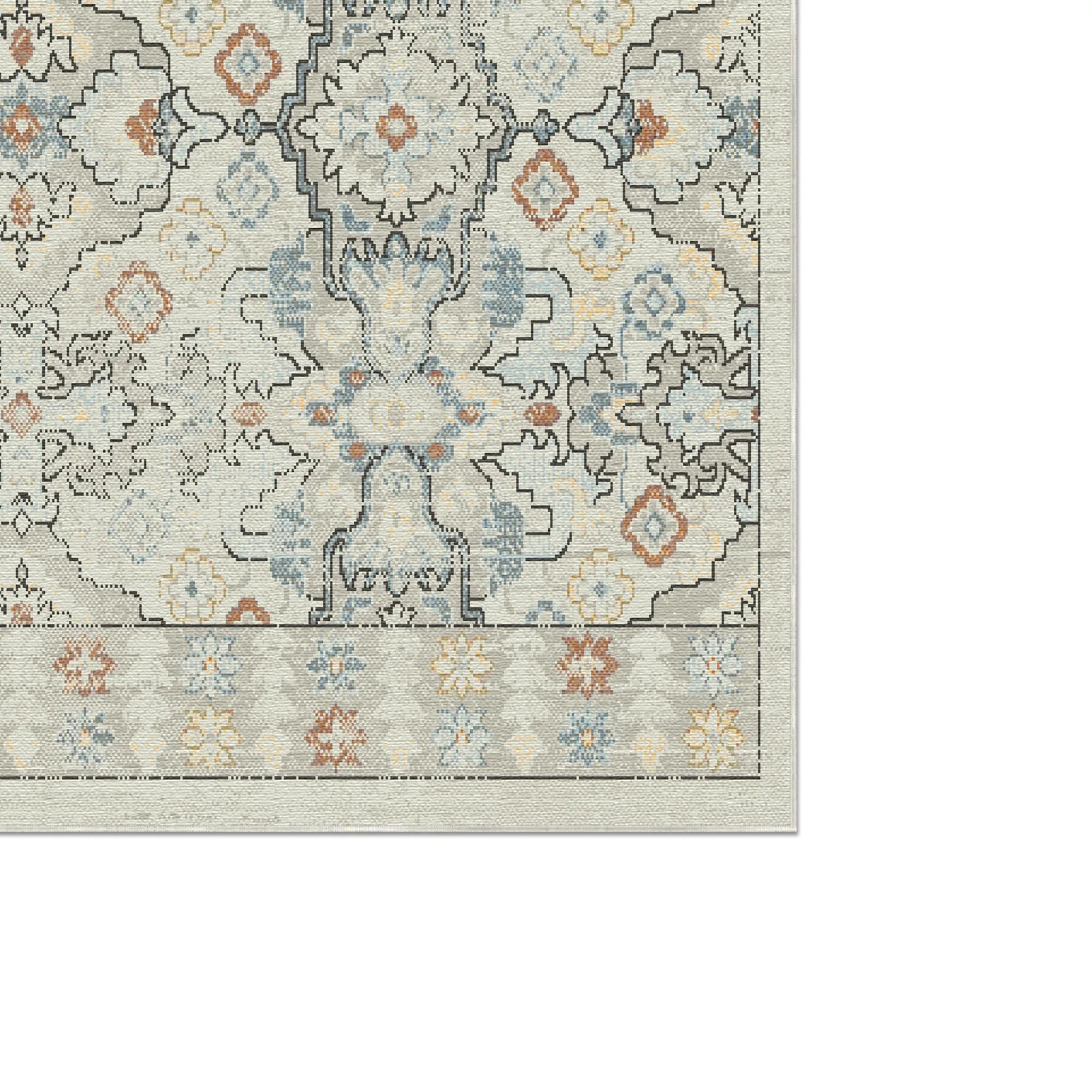 Lumina Gray Cream Geometric Rug
