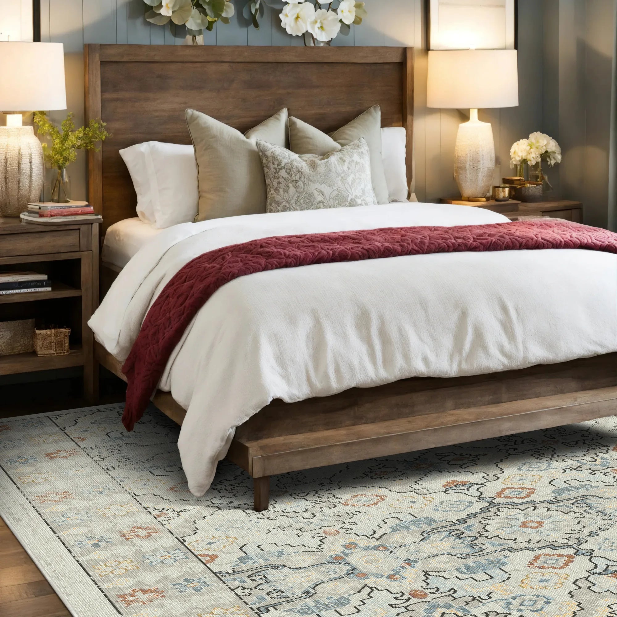 Lumina Gray Cream Geometric Rug