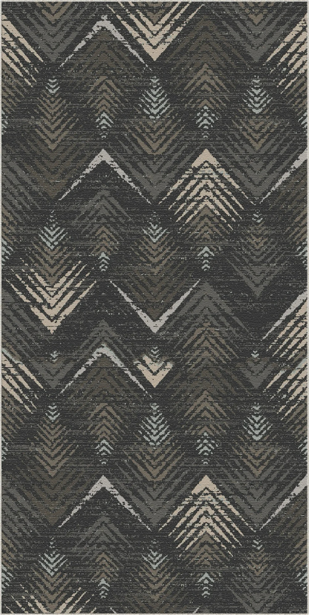 Obsidian Ridge Abstract Washable Rug