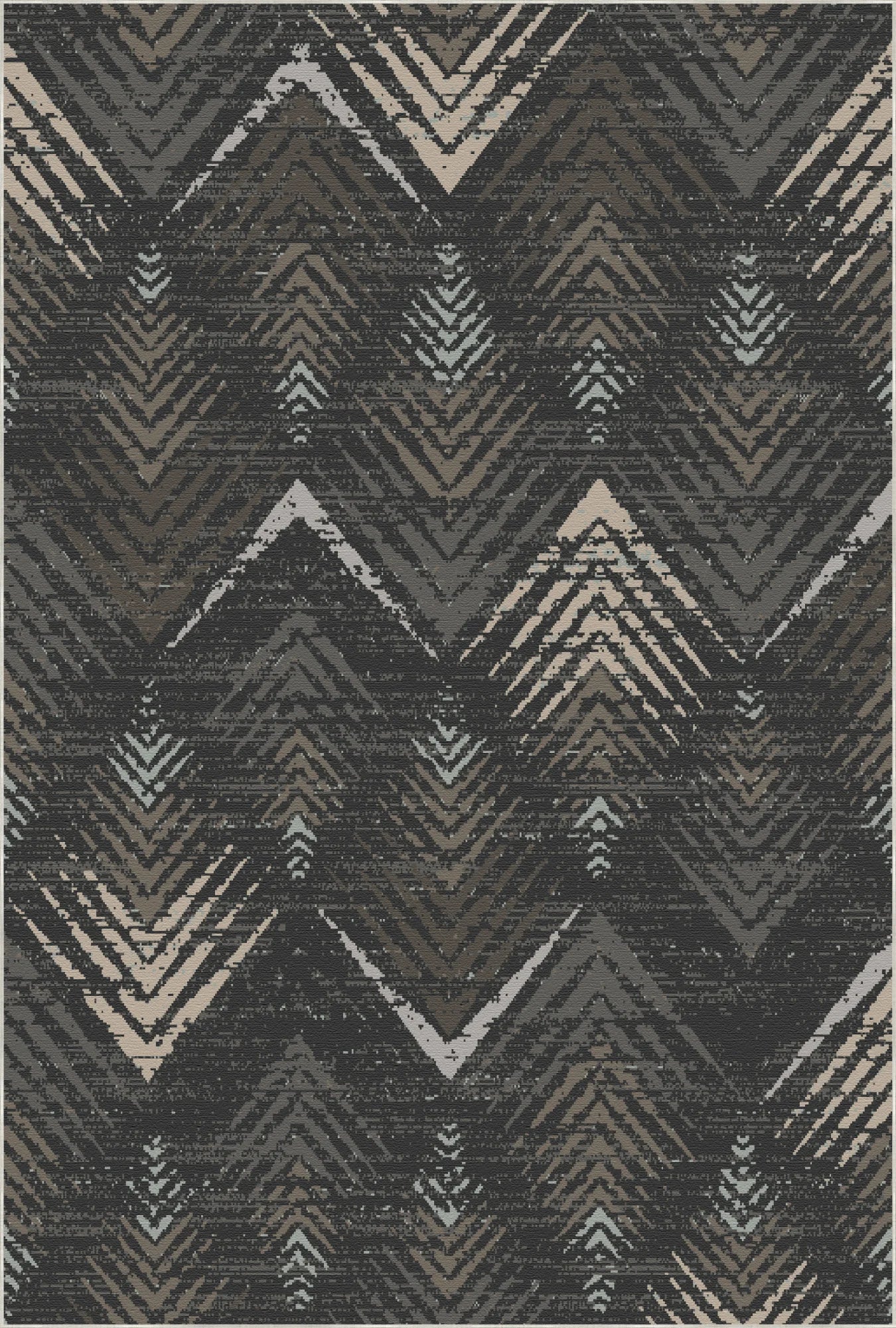 Obsidian Ridge Abstract Washable Rug