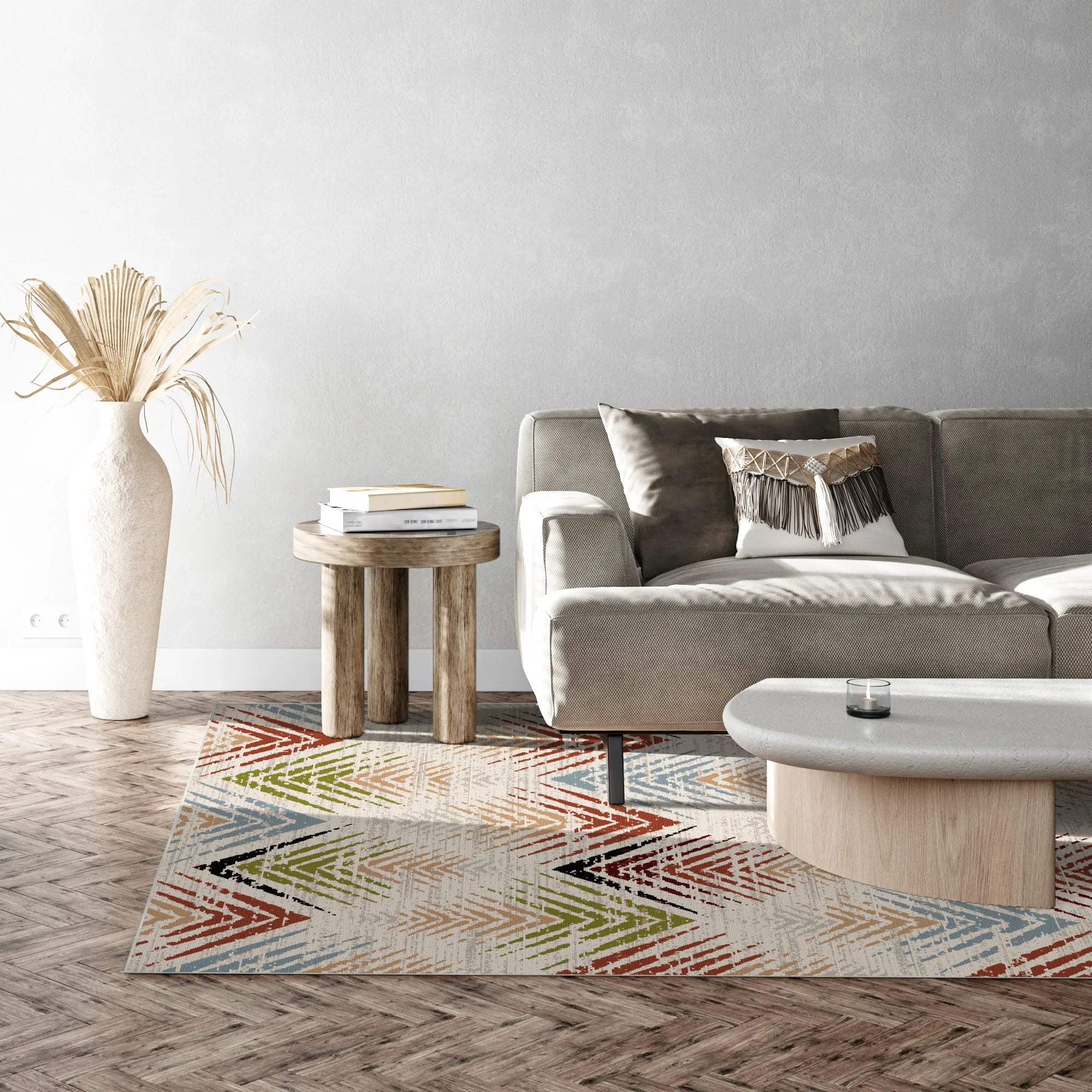 Rio Mosaic Abstract Washable Rug