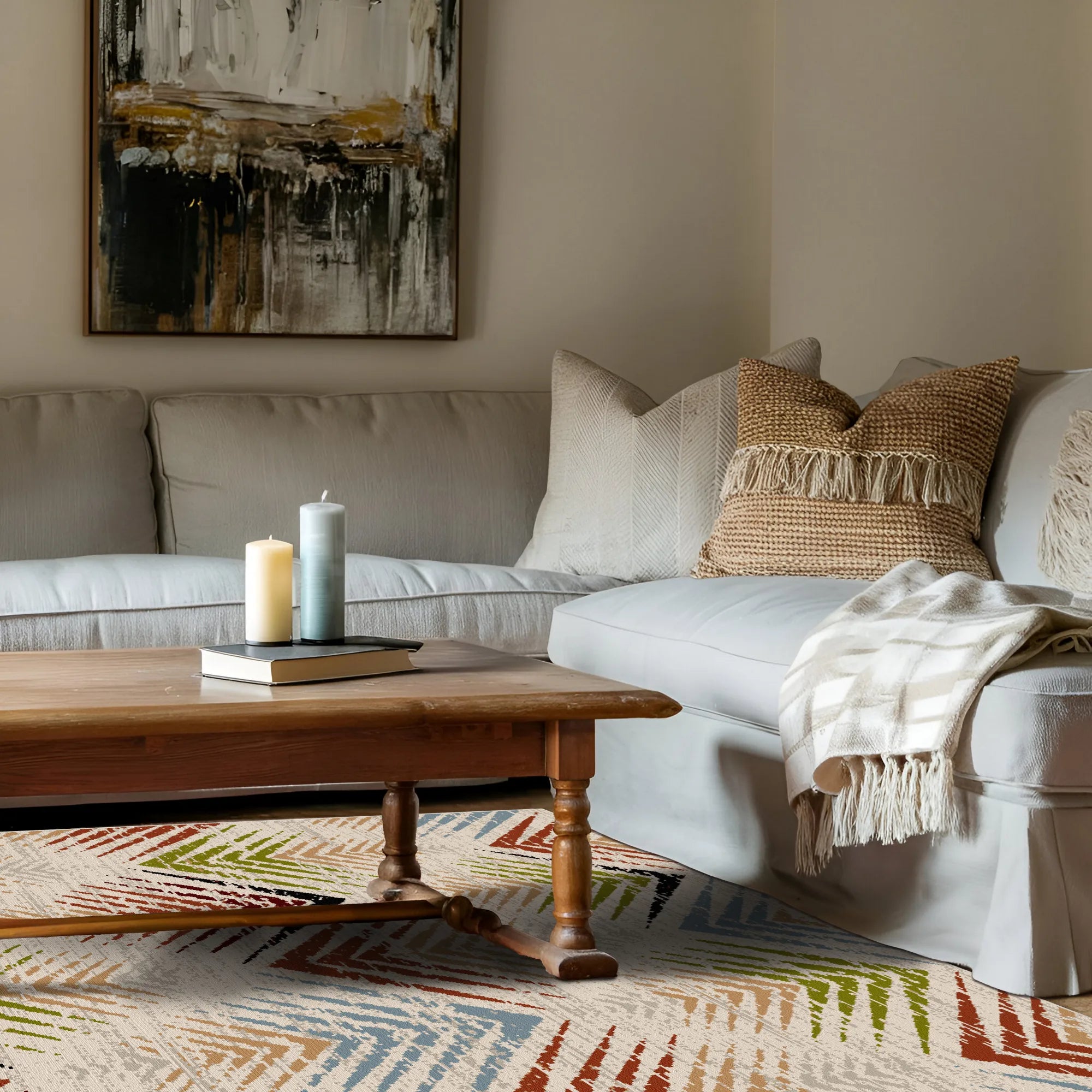 Rio Mosaic Abstract Washable Rug