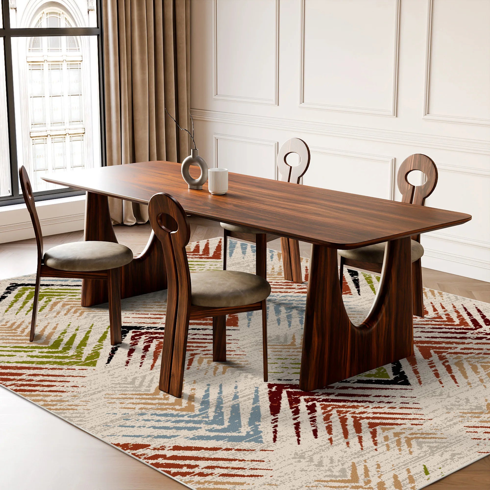 Rio Mosaic Abstract Washable Rug