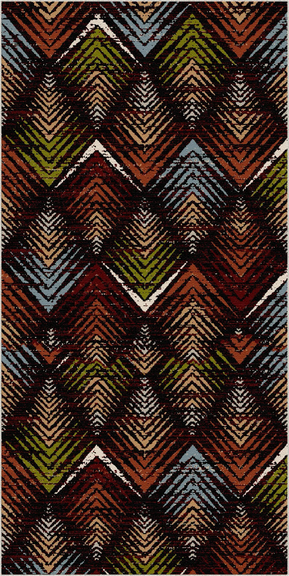 Ember Peak Abstract Washable Rug