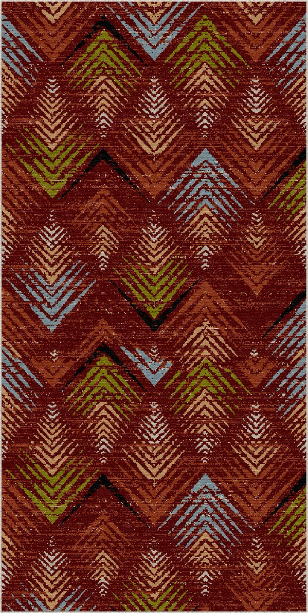 Scarlet Valley Abstract Washable Rug