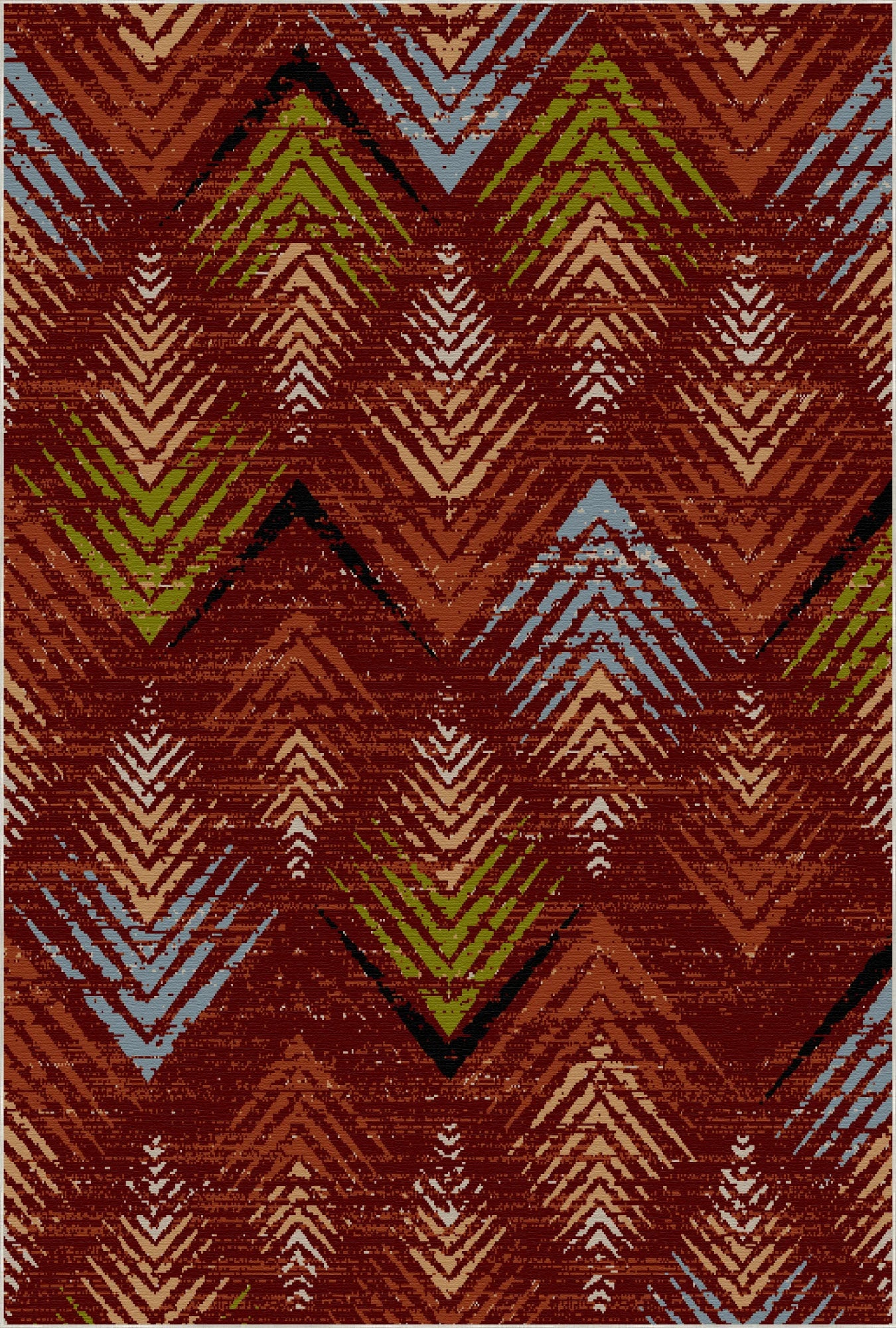 Scarlet Valley Abstract Washable Rug
